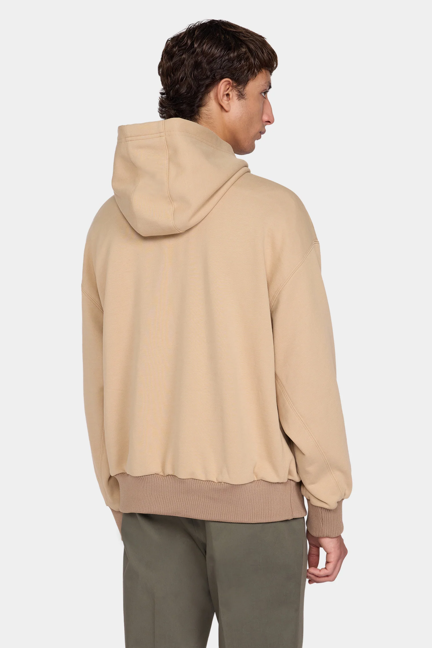 Beige Embroidered Heart Hoodie - Image 3