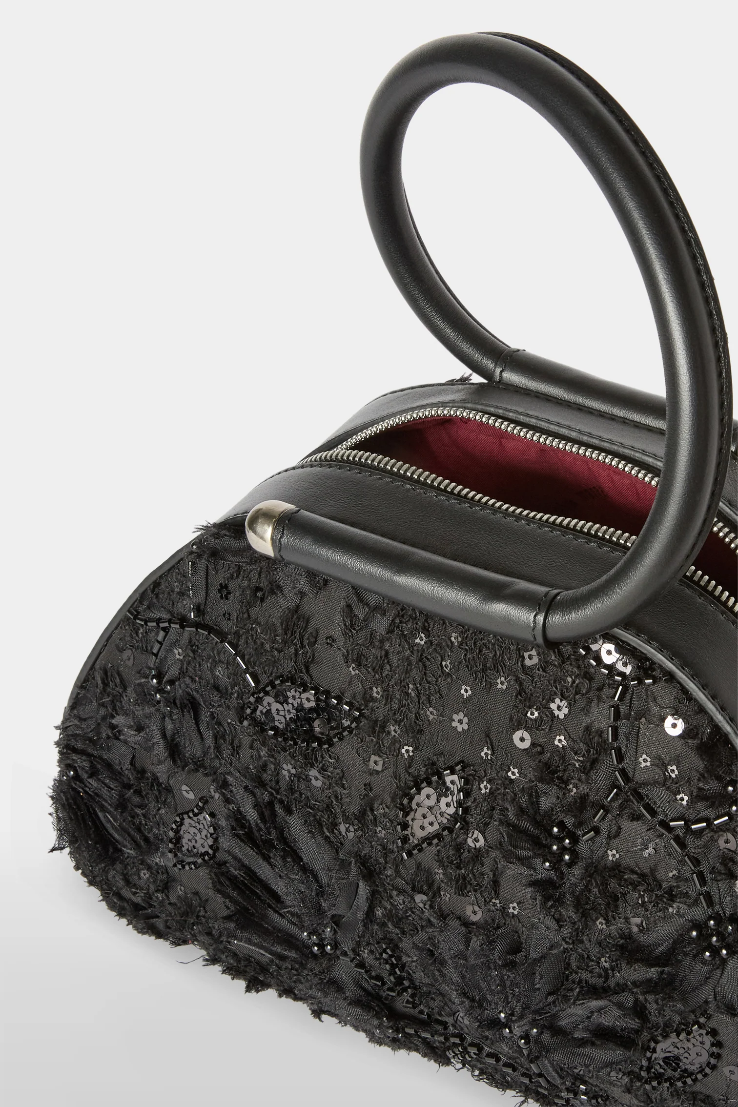 Black Caragol Bag with Sequin Embroidery - Image 4