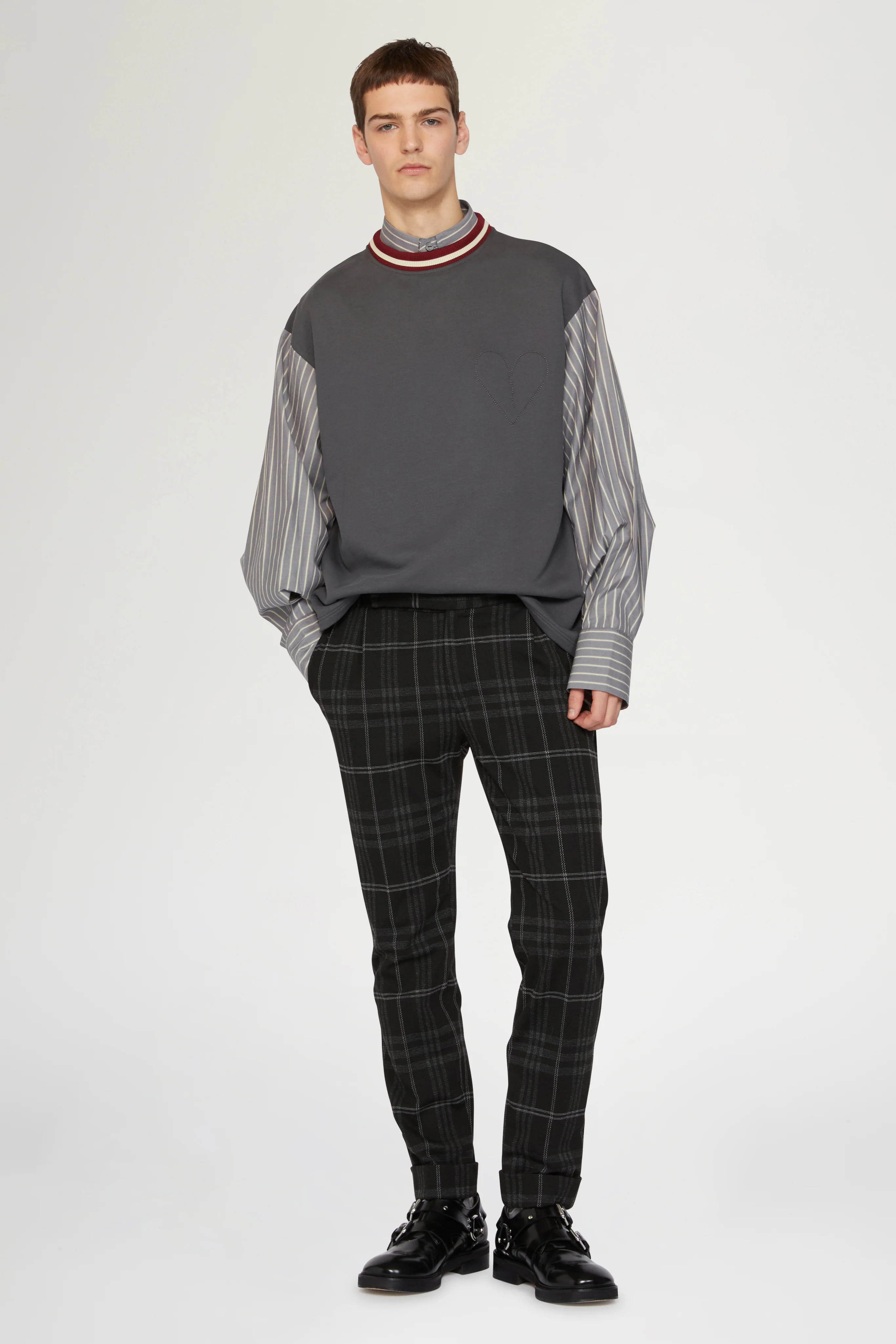 Cotton T-shirt with Poplin Sleeves - Image 2