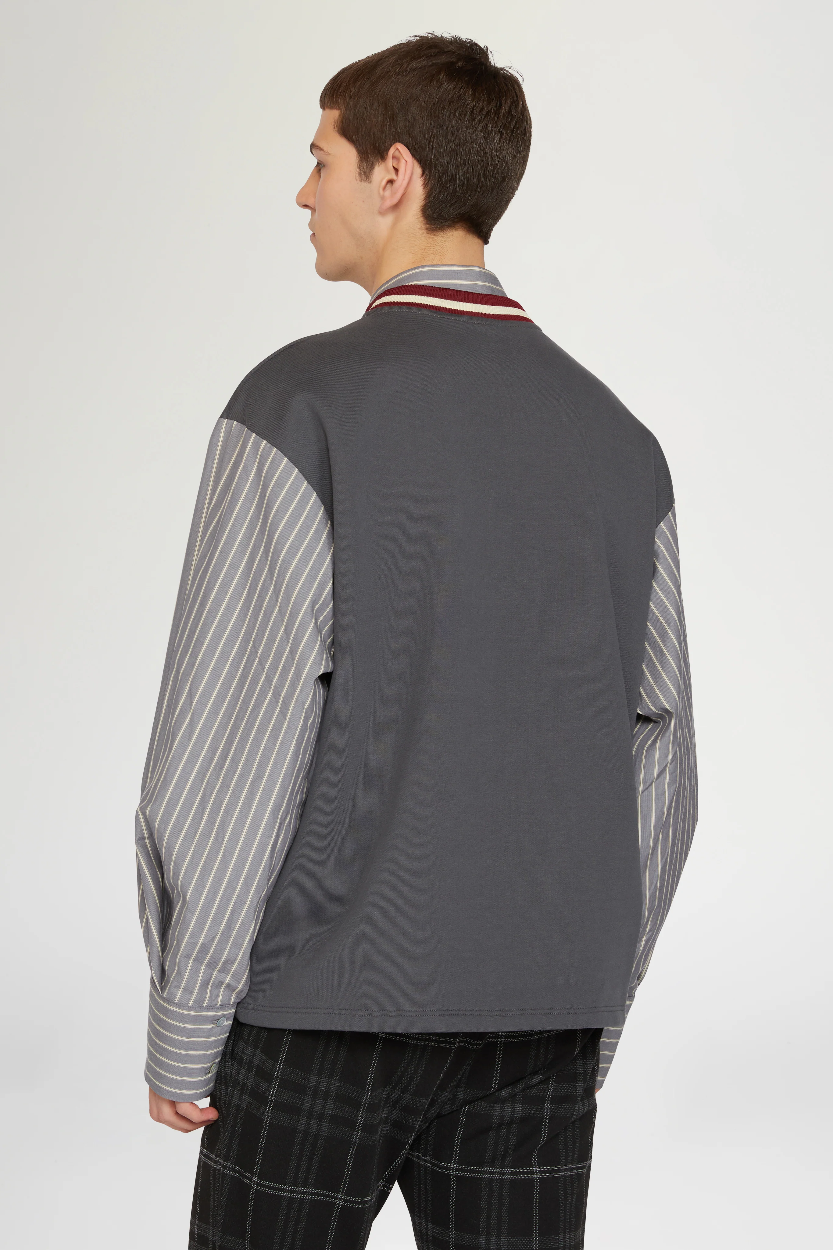 Cotton T-shirt with Poplin Sleeves - Image 3