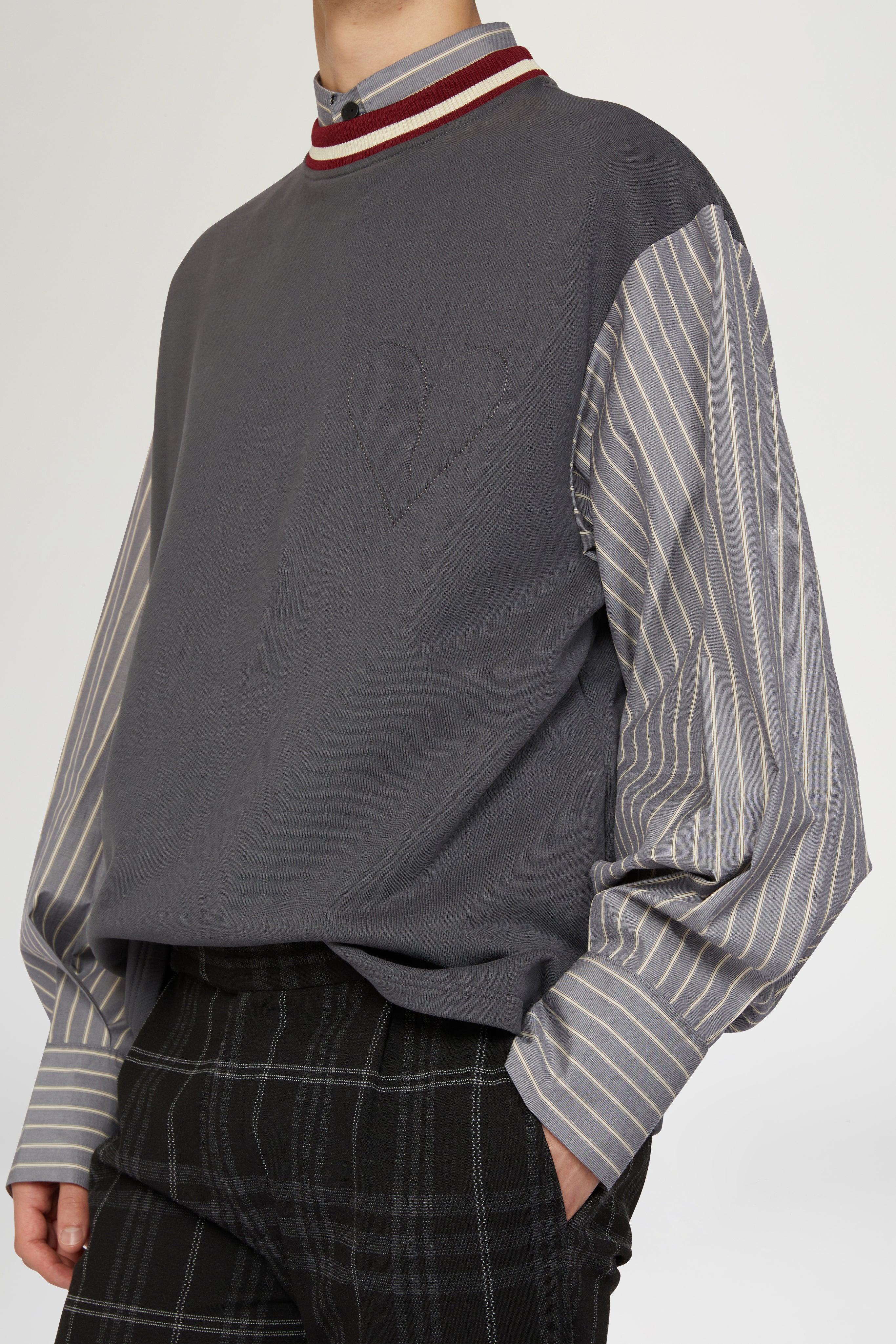 Cotton T-shirt with Poplin Sleeves - Image 4