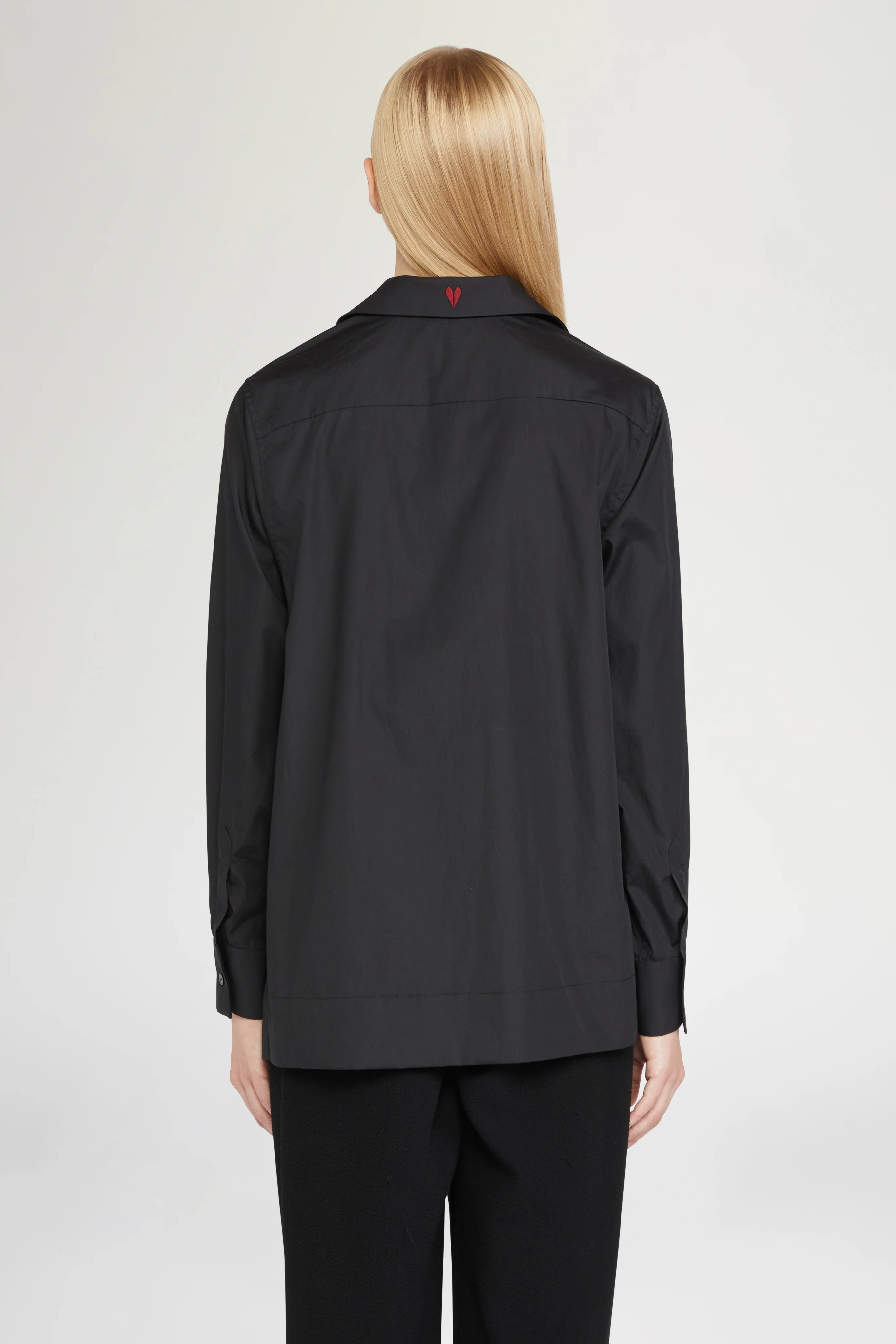 Black Cotton Shirt with Beads - Image 5