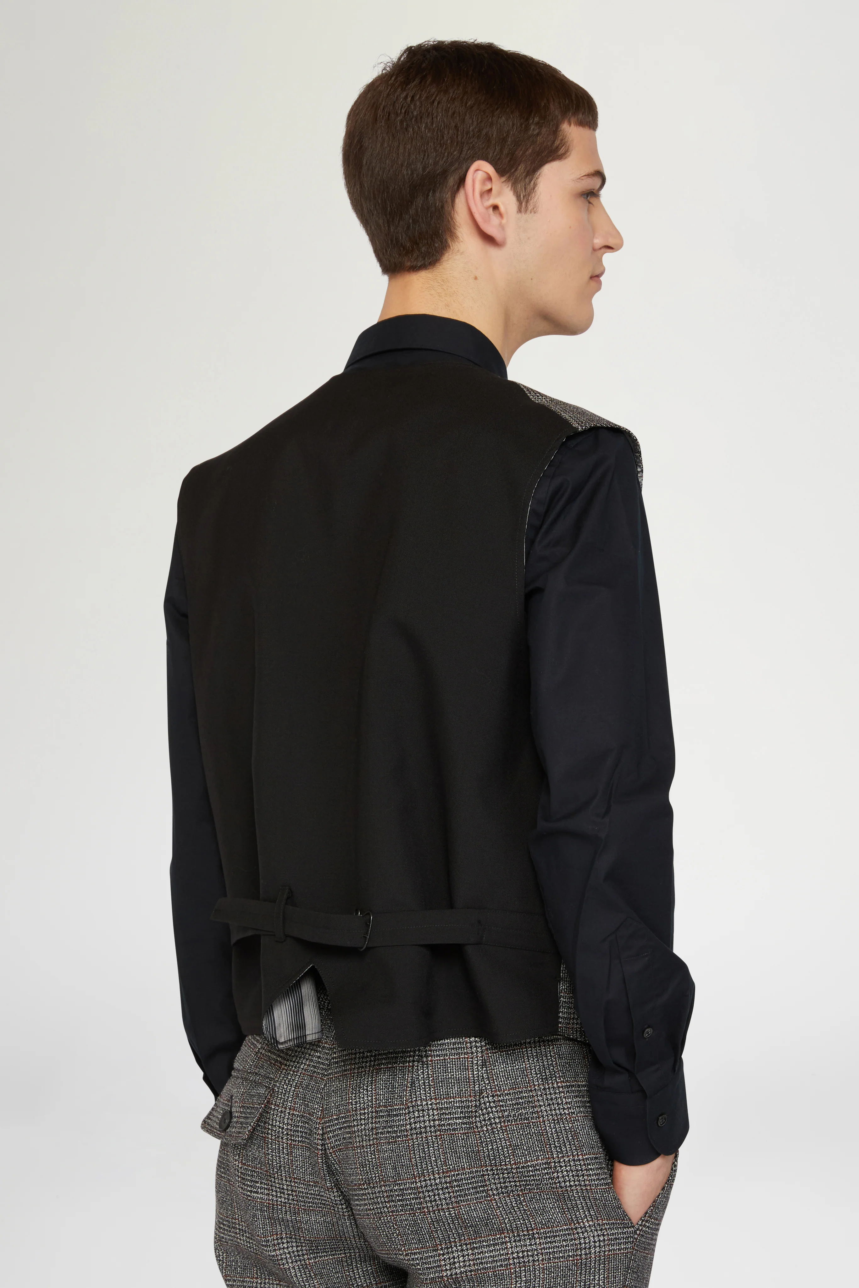 Grey Tailored Wool Vest - Image 3