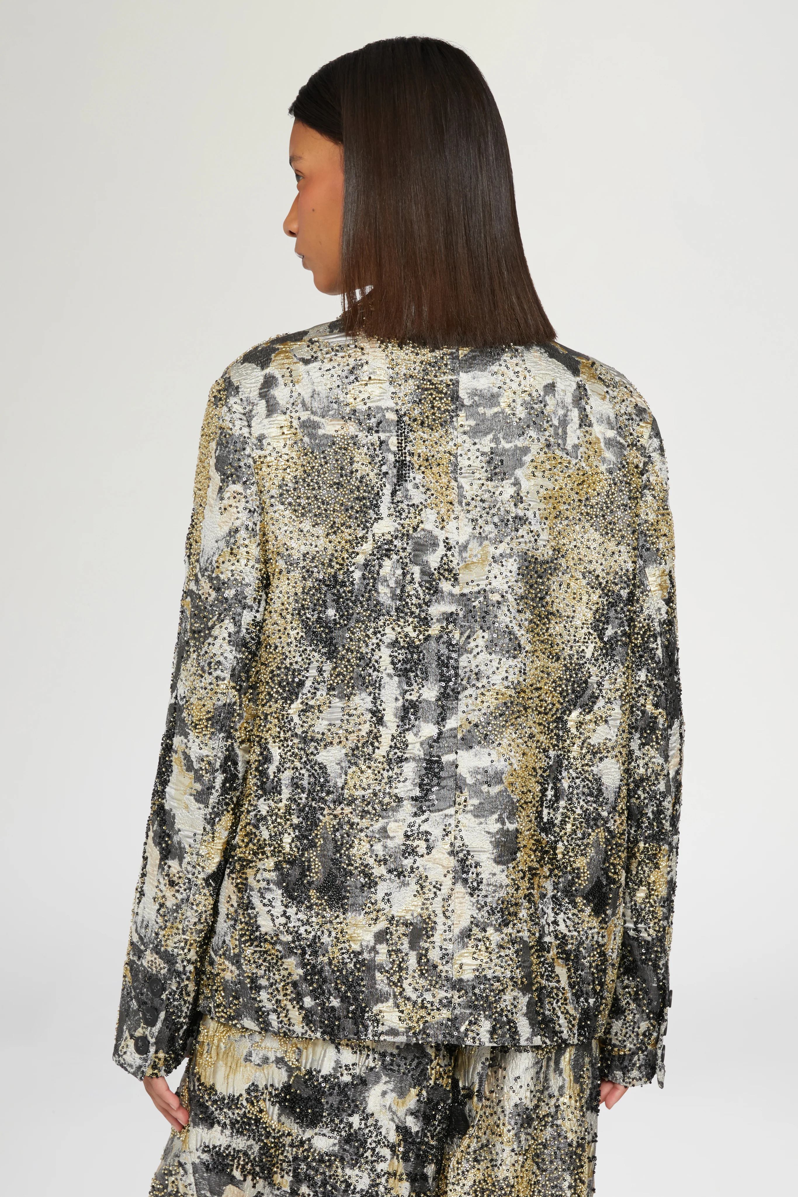 Brocade Blazer with Beads - Image 3