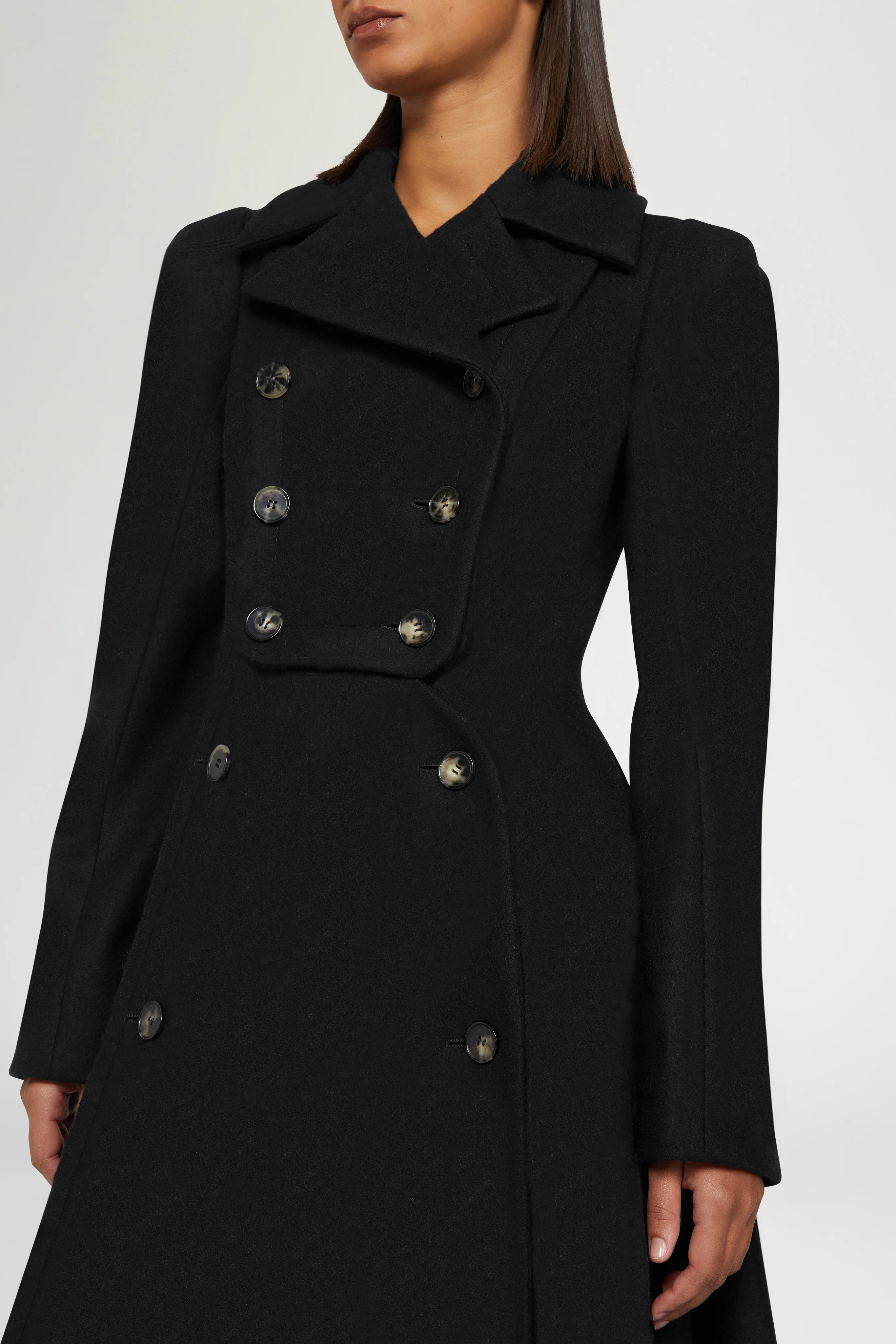 Double-Breasted Wool Long Coat - Image 2