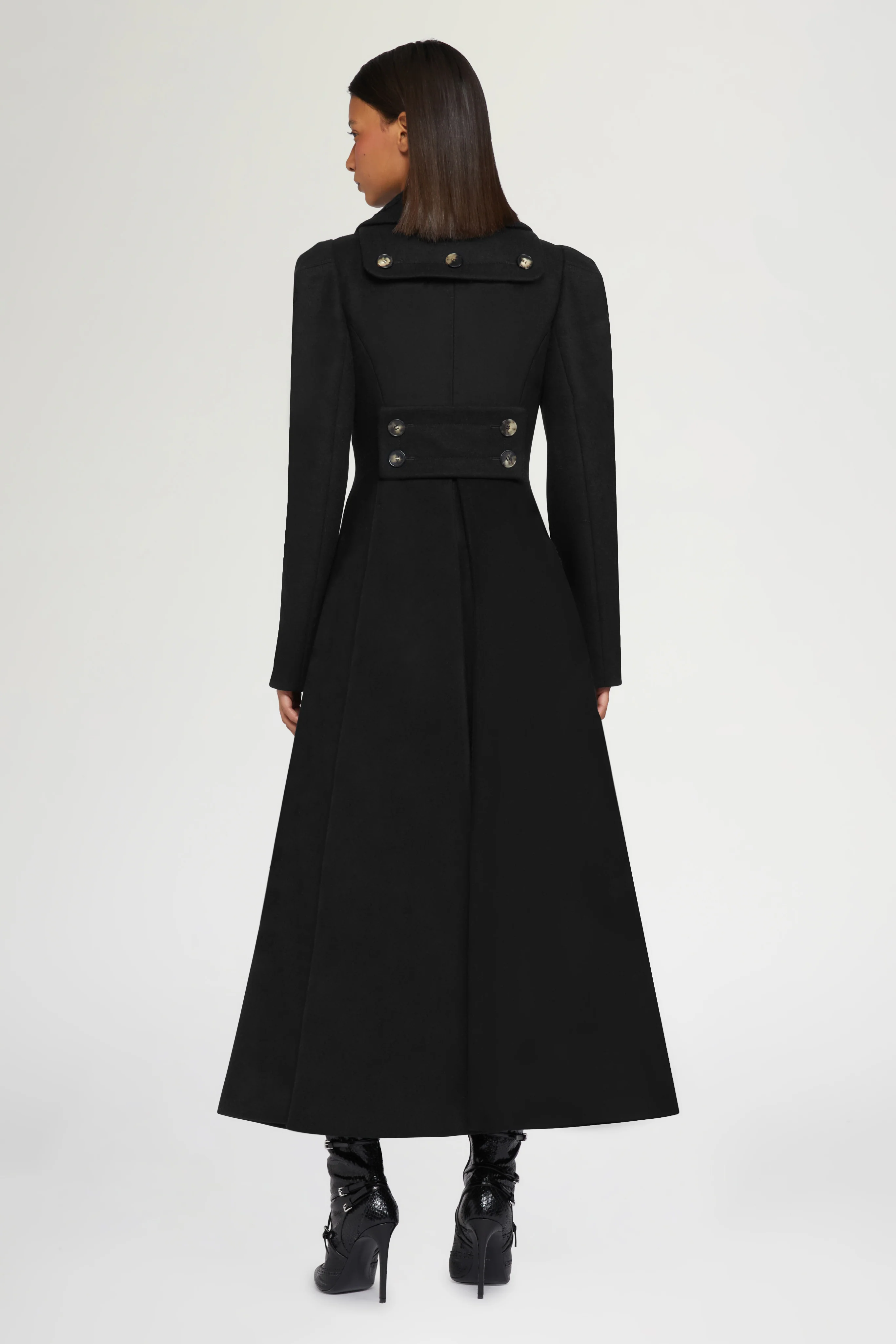 Double-Breasted Wool Long Coat - Image 3
