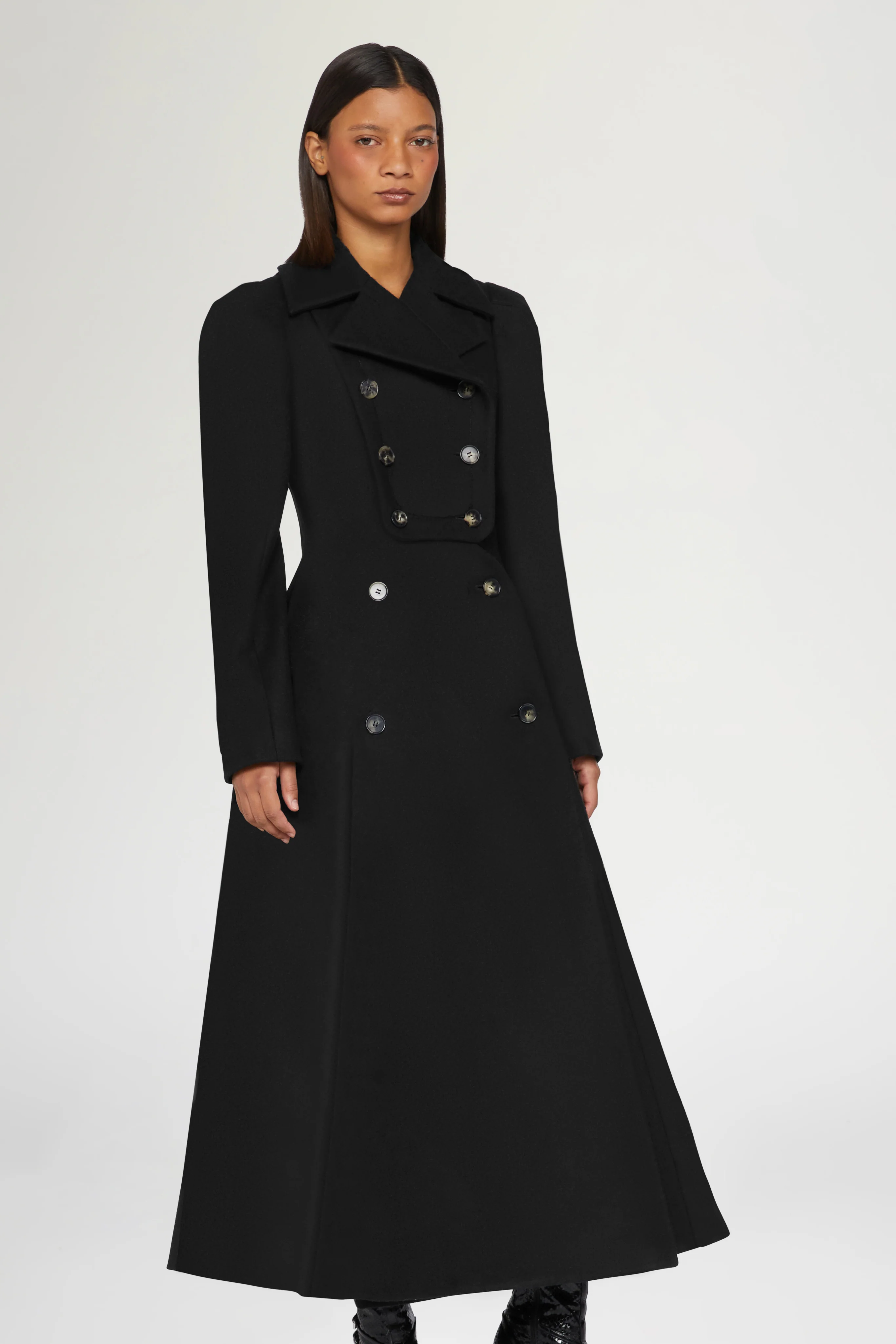 Double-Breasted Wool Long Coat - Image 4