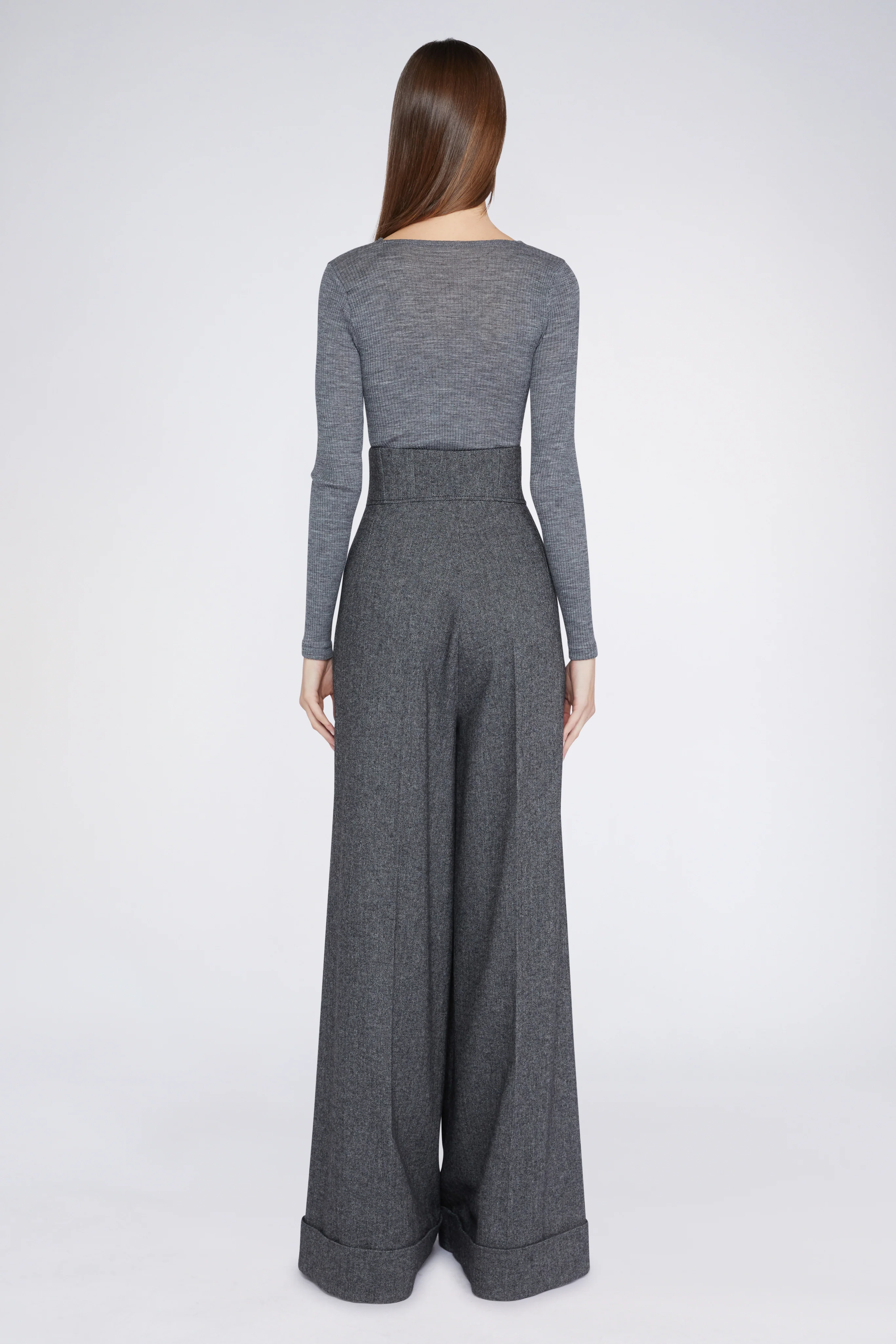 Grey Palazzo Pants with High waist - Image 4