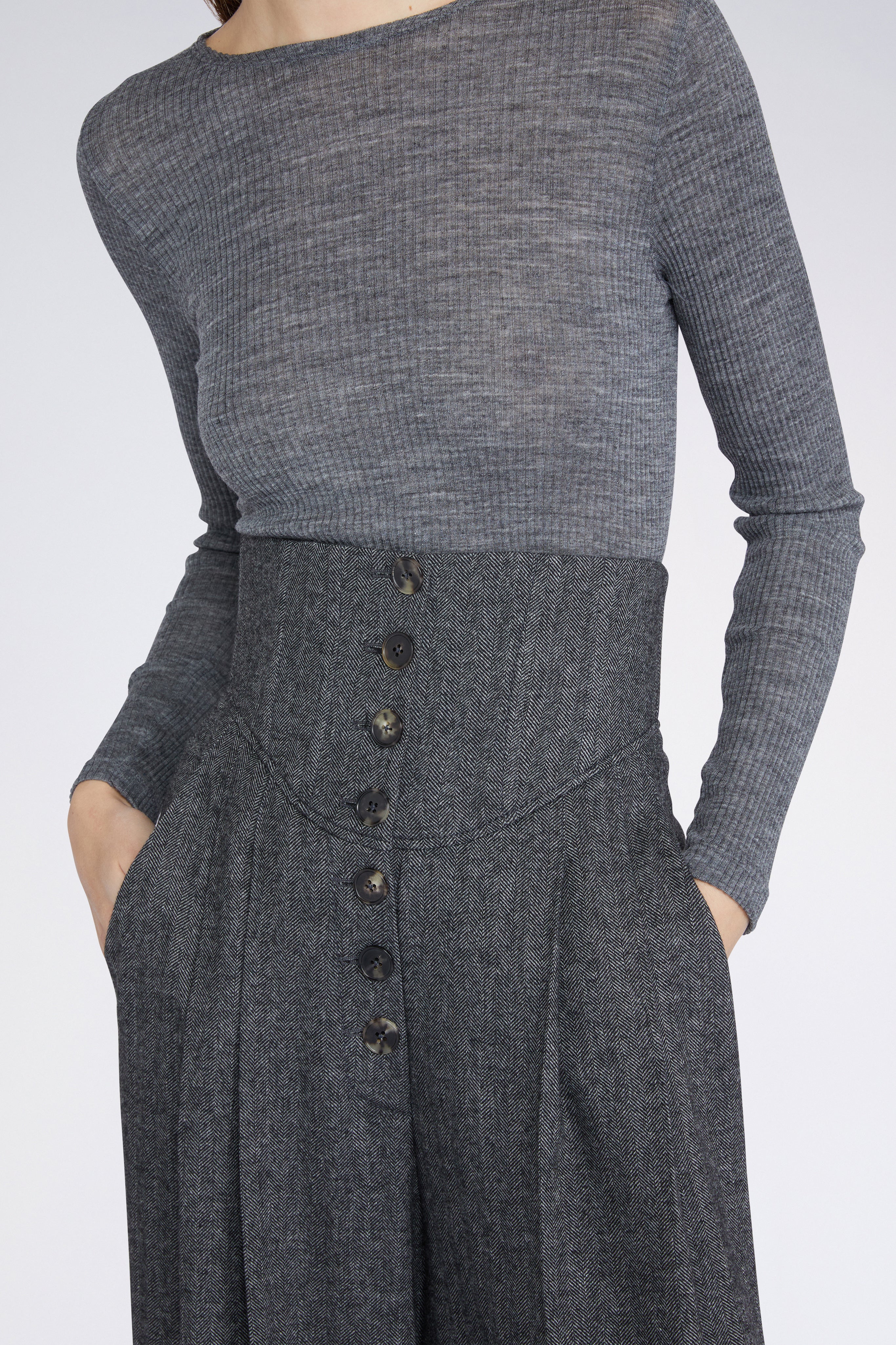 Grey Palazzo Pants with High waist - Image 5