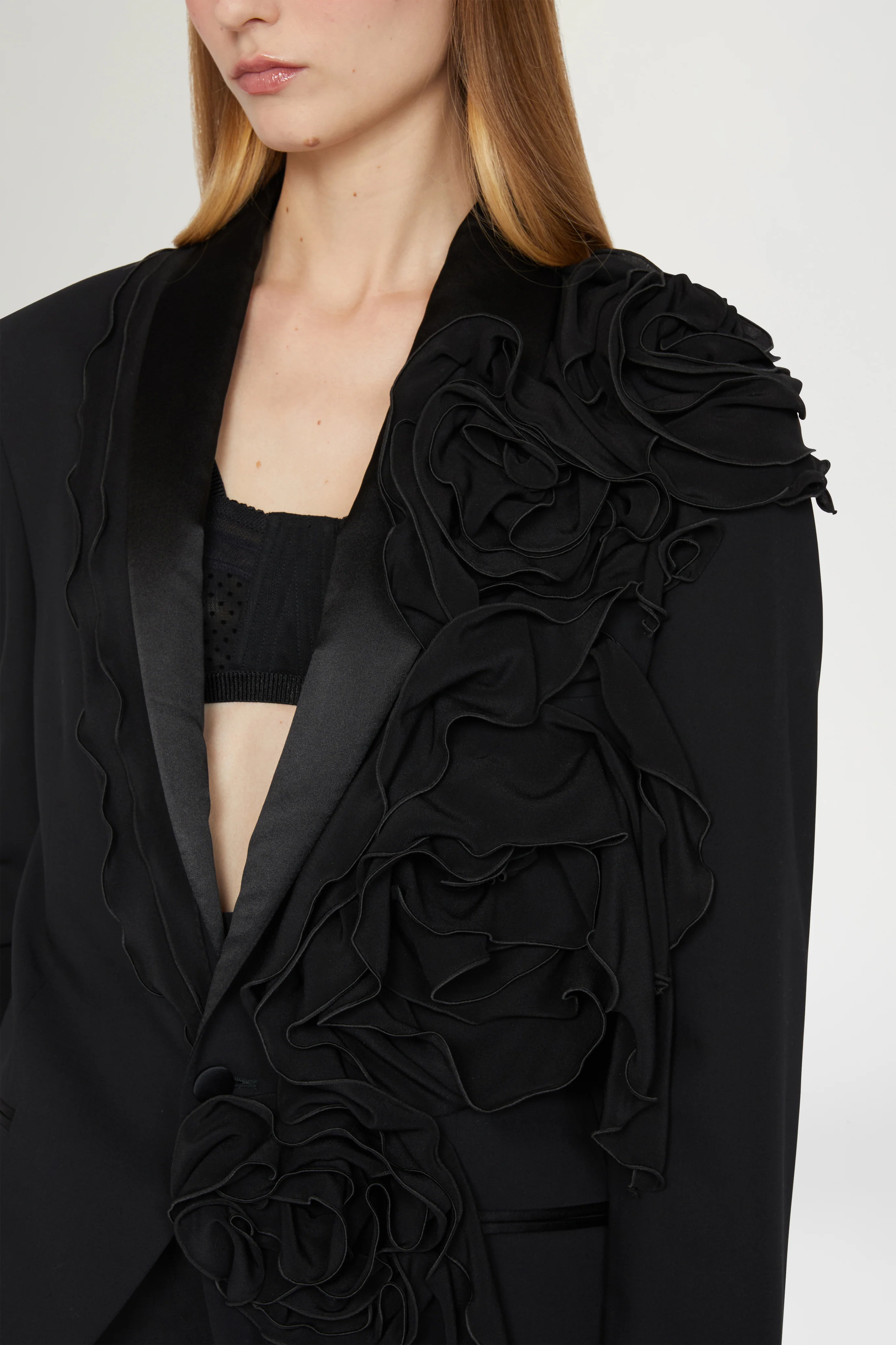 Oversized Tuxedo with Chiffon Ruffles - Image 4