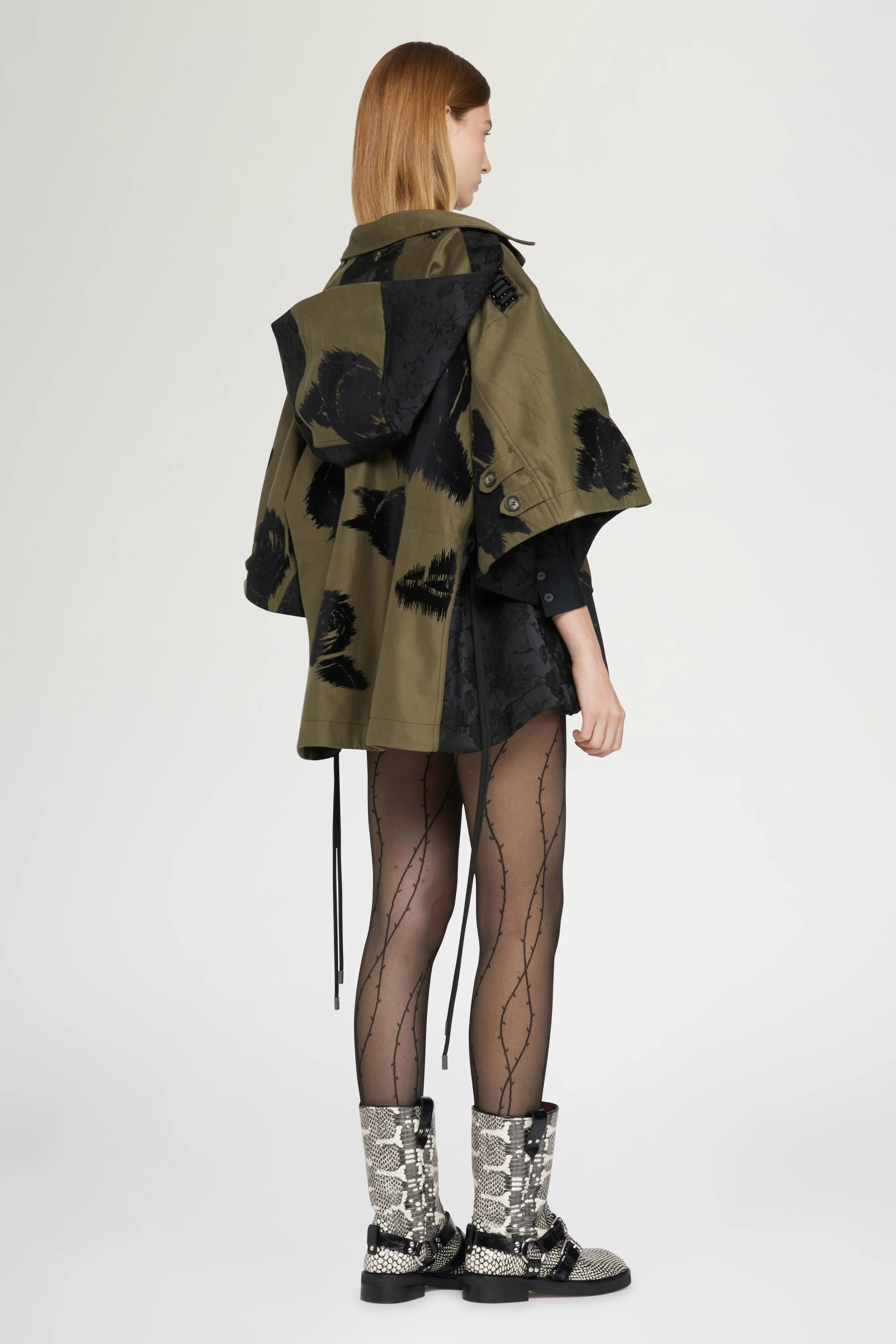 Parka with Floral Velvet Appliqué - Image 3