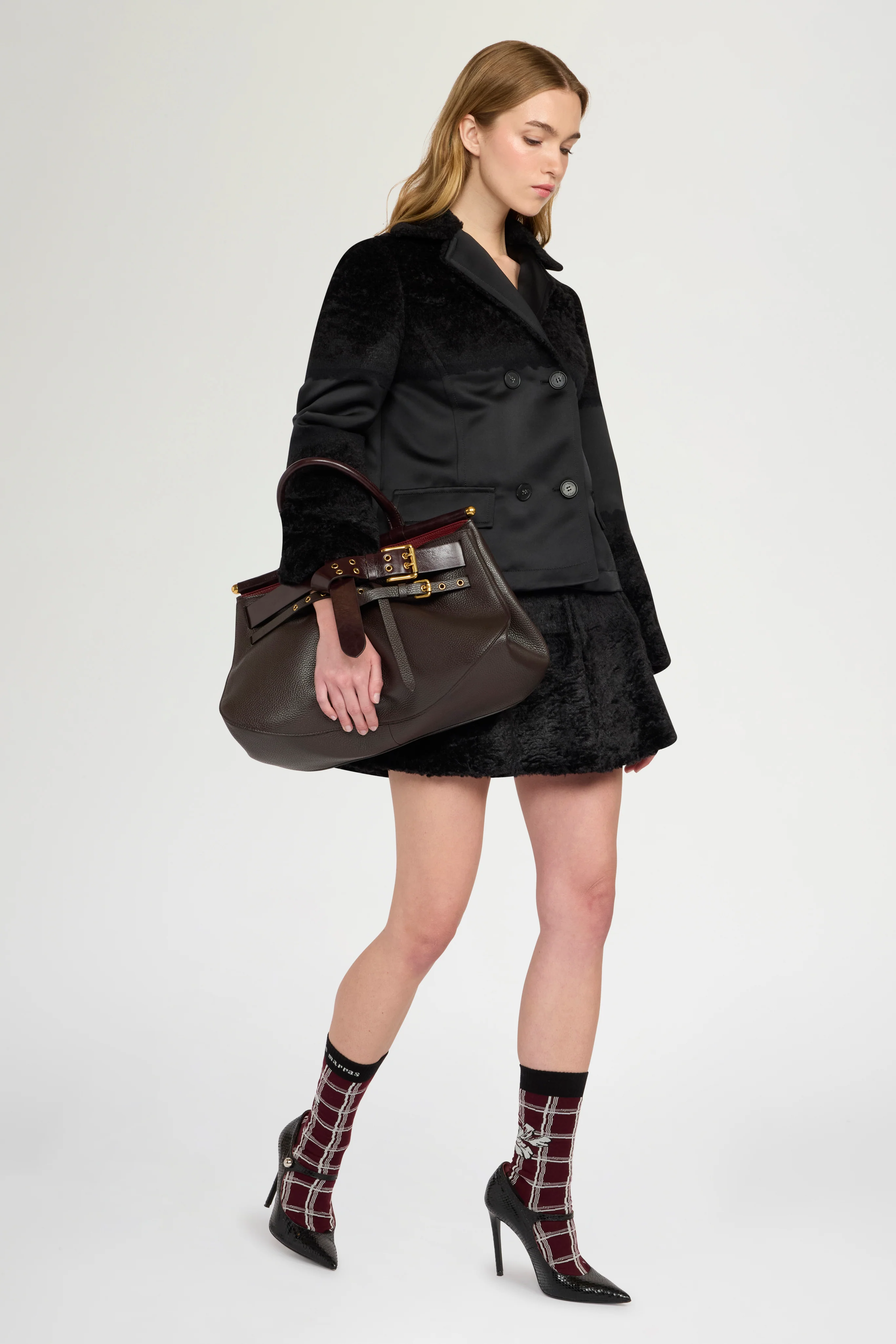 Boxy Jacket In Duchesse And Fur - Image 2