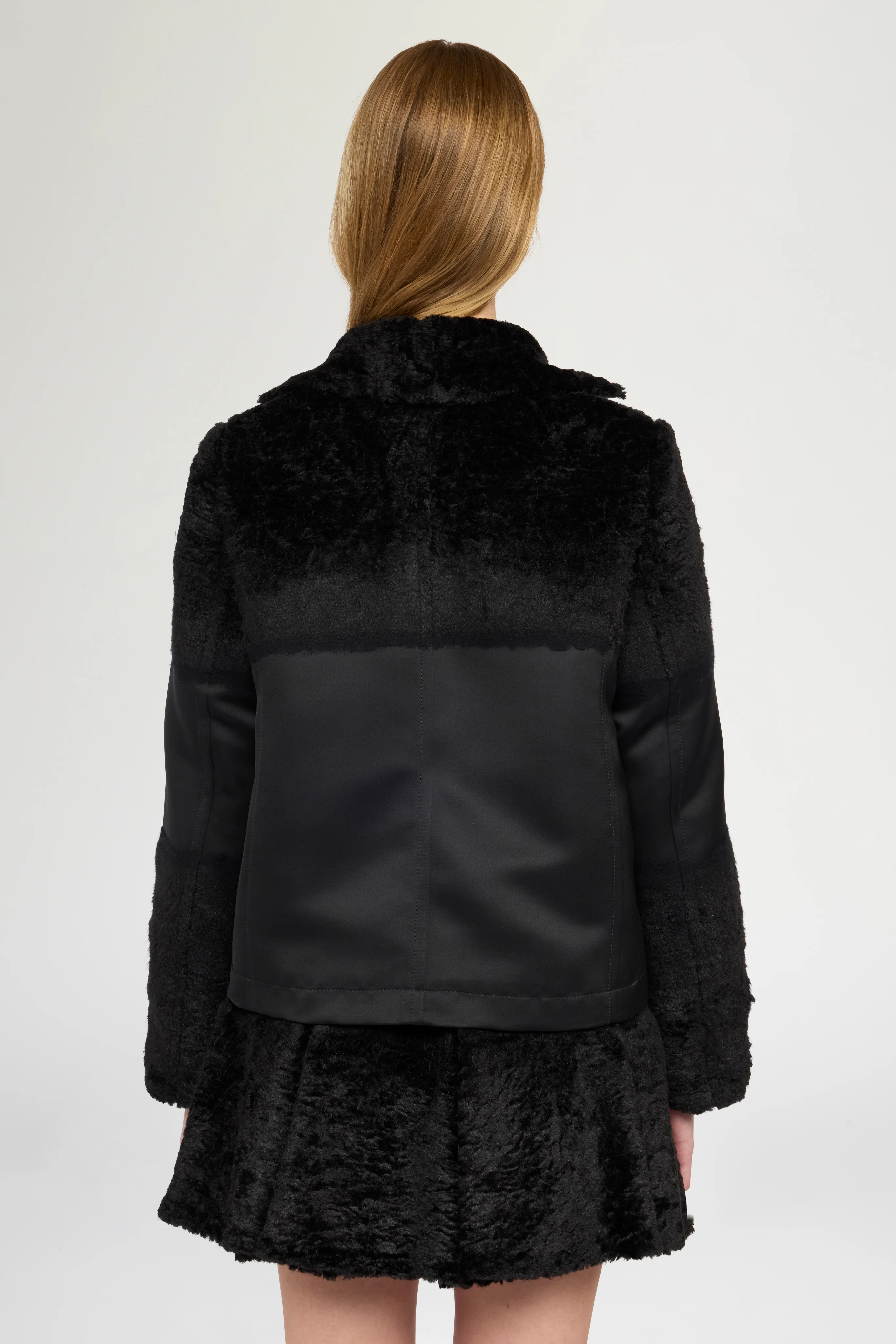 Boxy Jacket In Duchesse And Fur - Image 3
