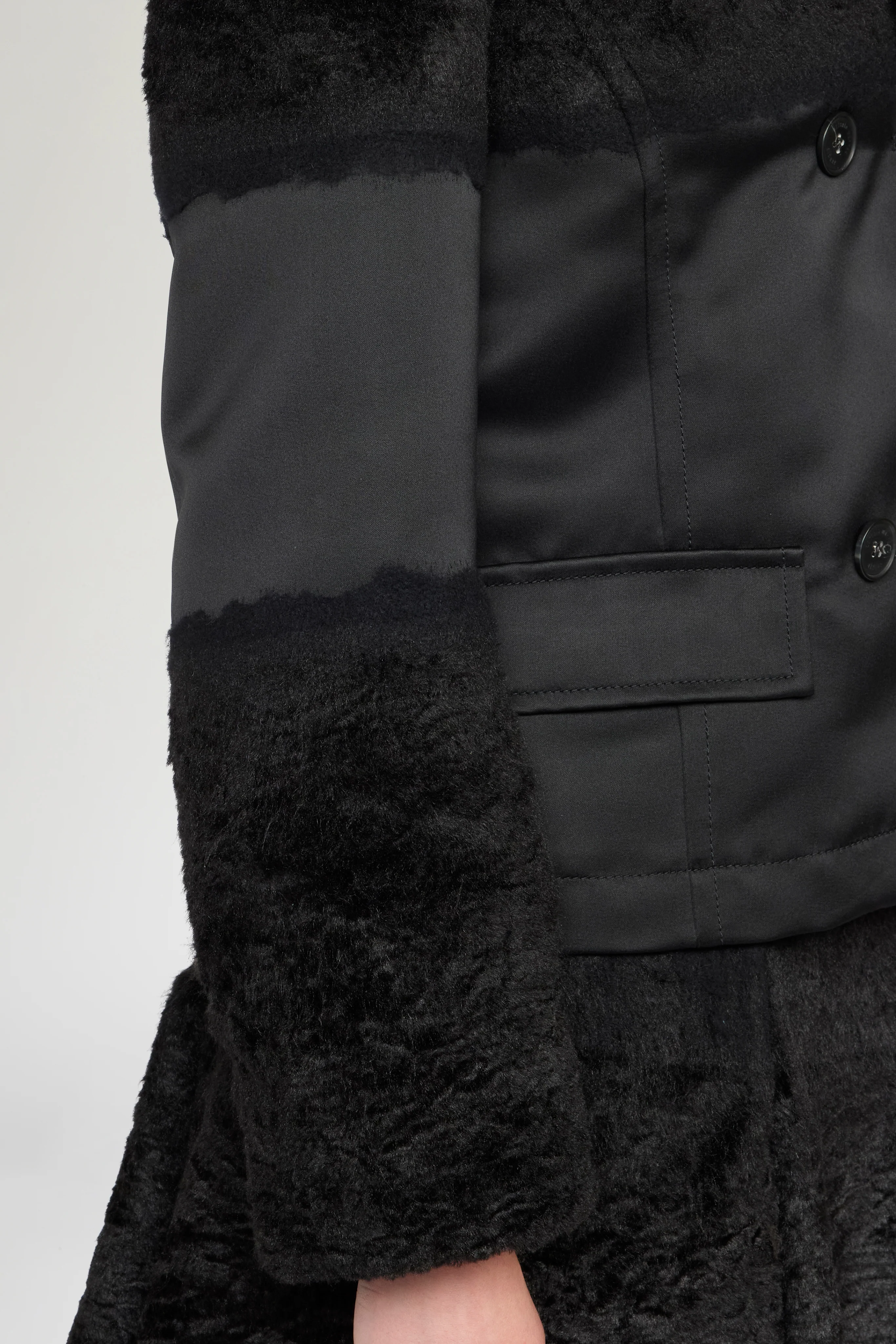 Boxy Jacket In Duchesse And Fur - Image 4