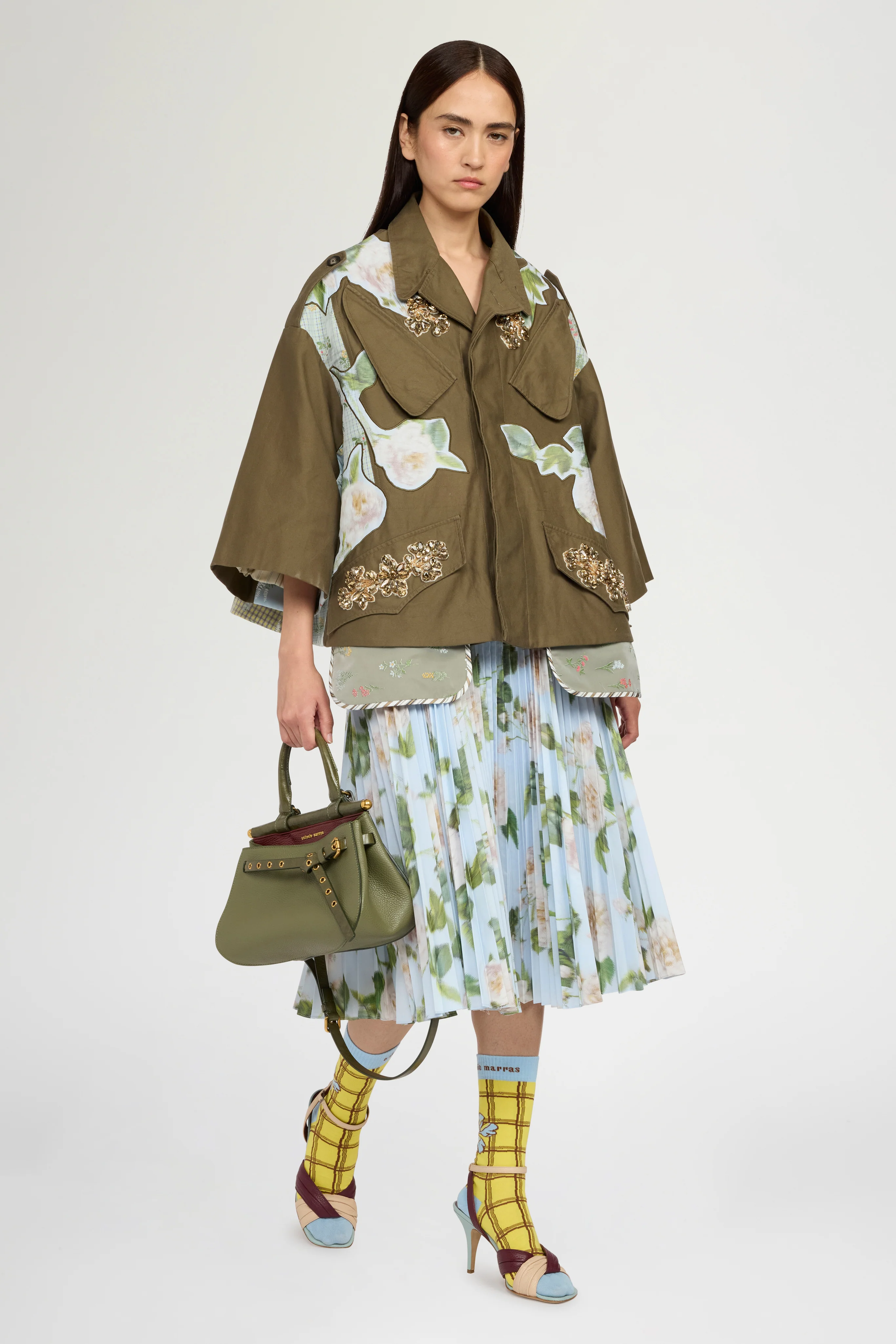 Bronze Bloom Patchwork Flared Parka - Image 2