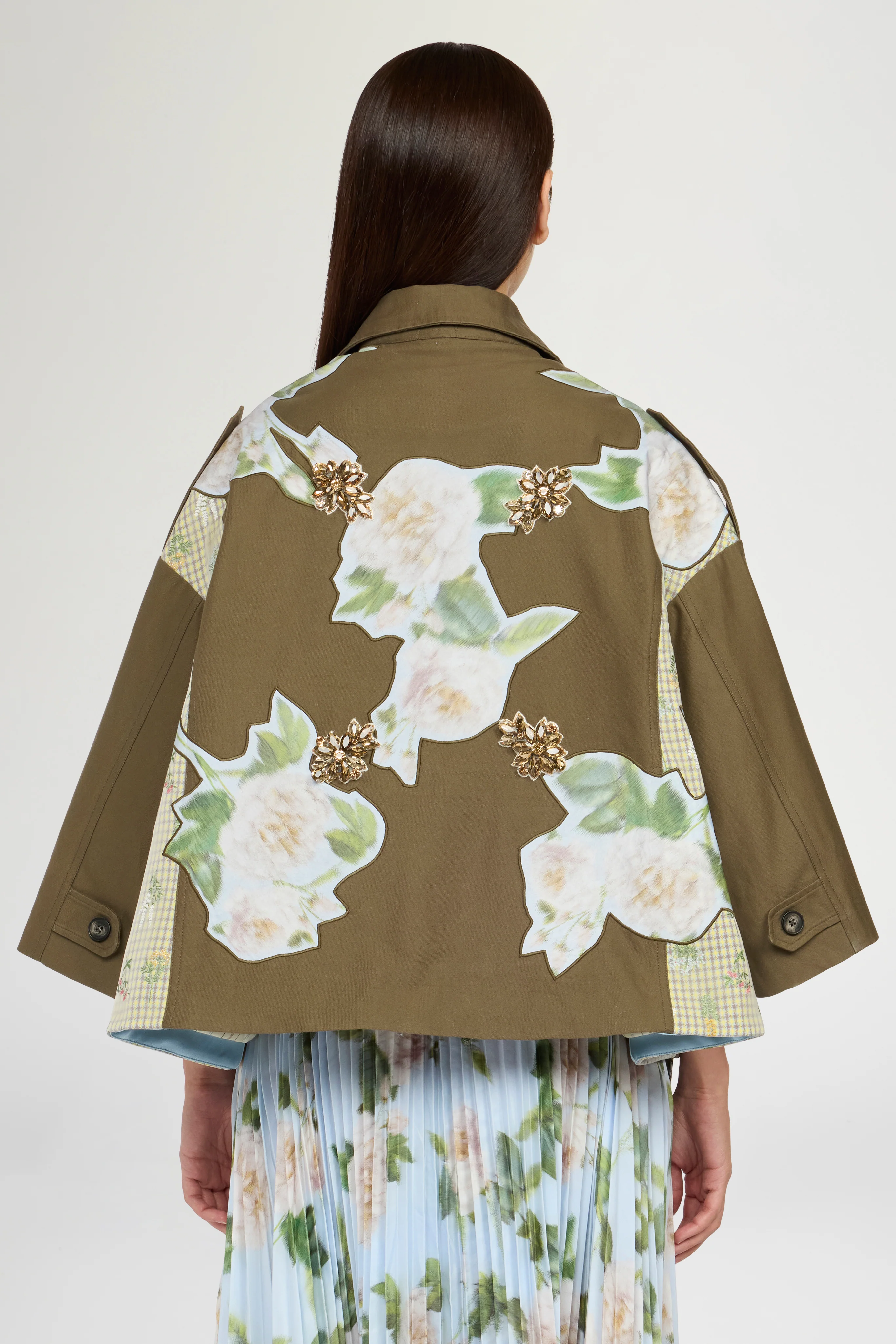 Bronze Bloom Patchwork Flared Parka - Image 3