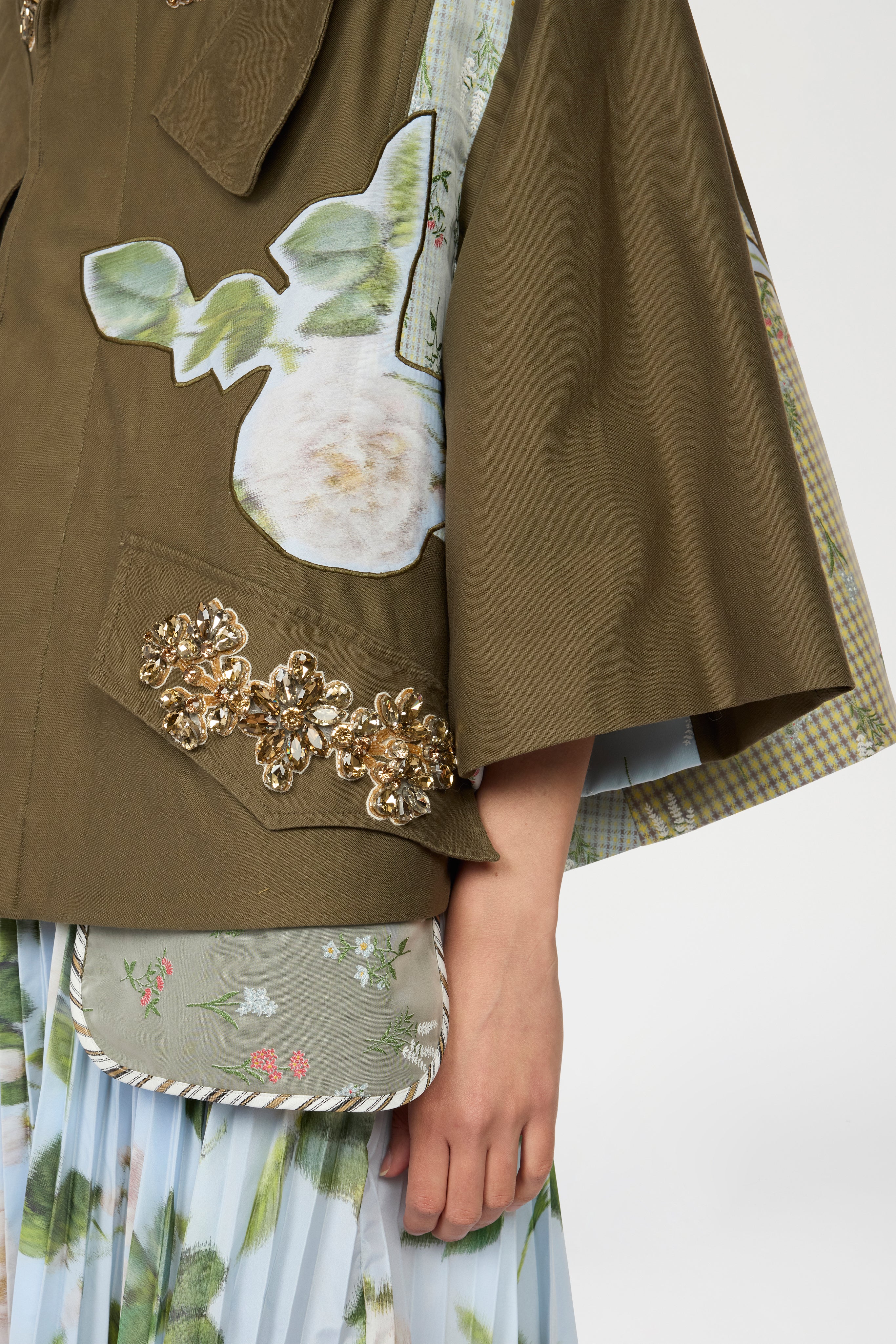 Bronze Bloom Patchwork Flared Parka - Image 4