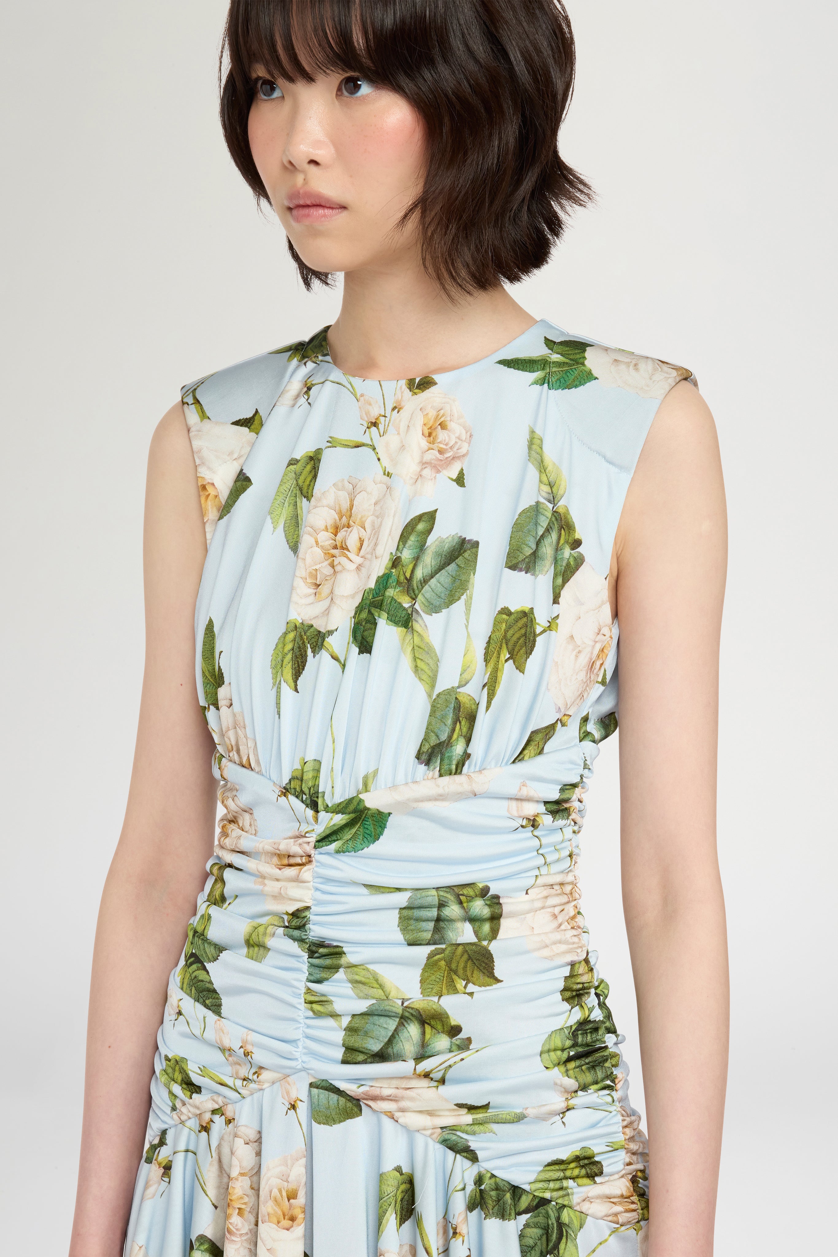 Chiné Rose Draped Jersey Mini Dress - Image 3