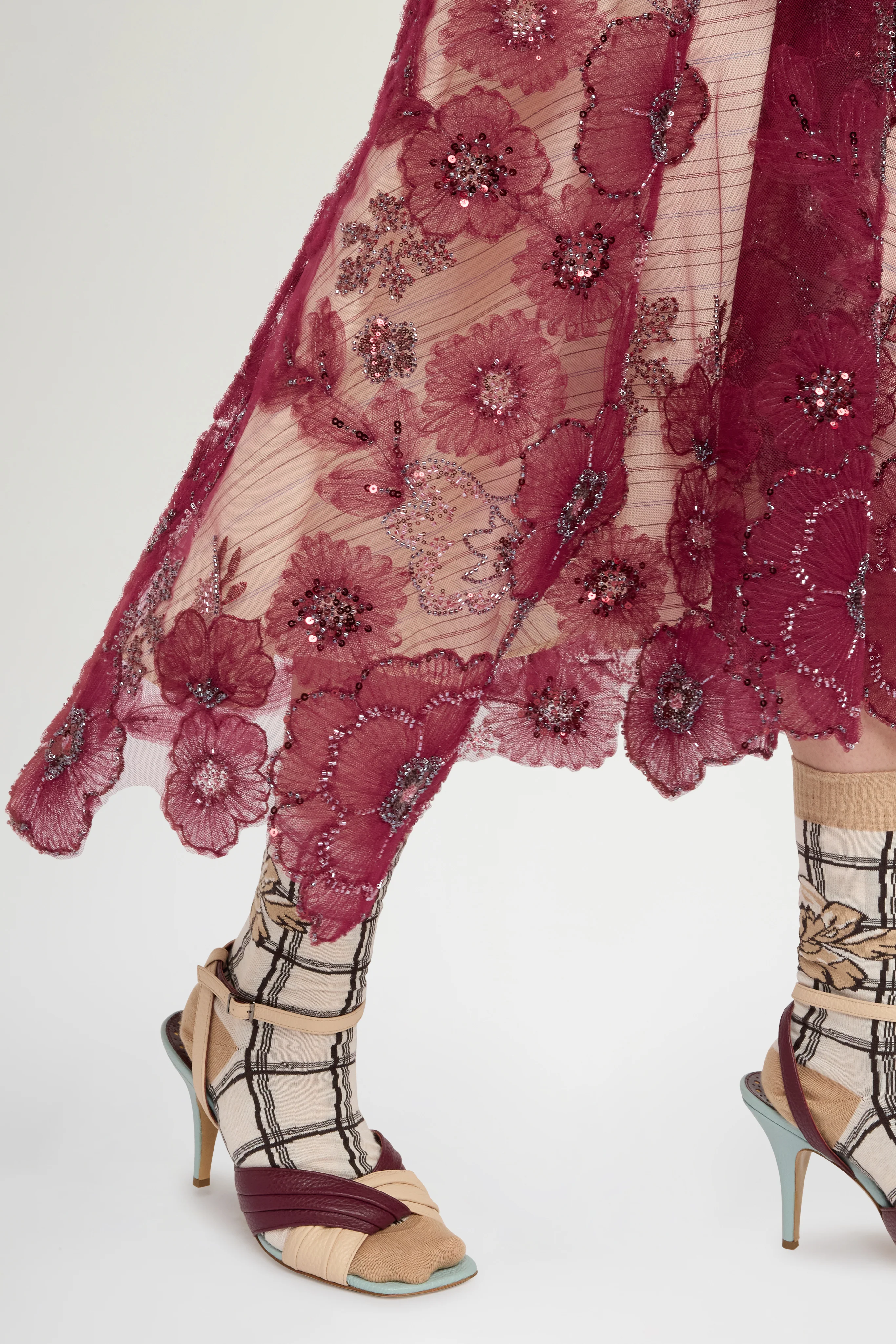 Embroidered Tulle Circle Skirt With Basque - Image 4