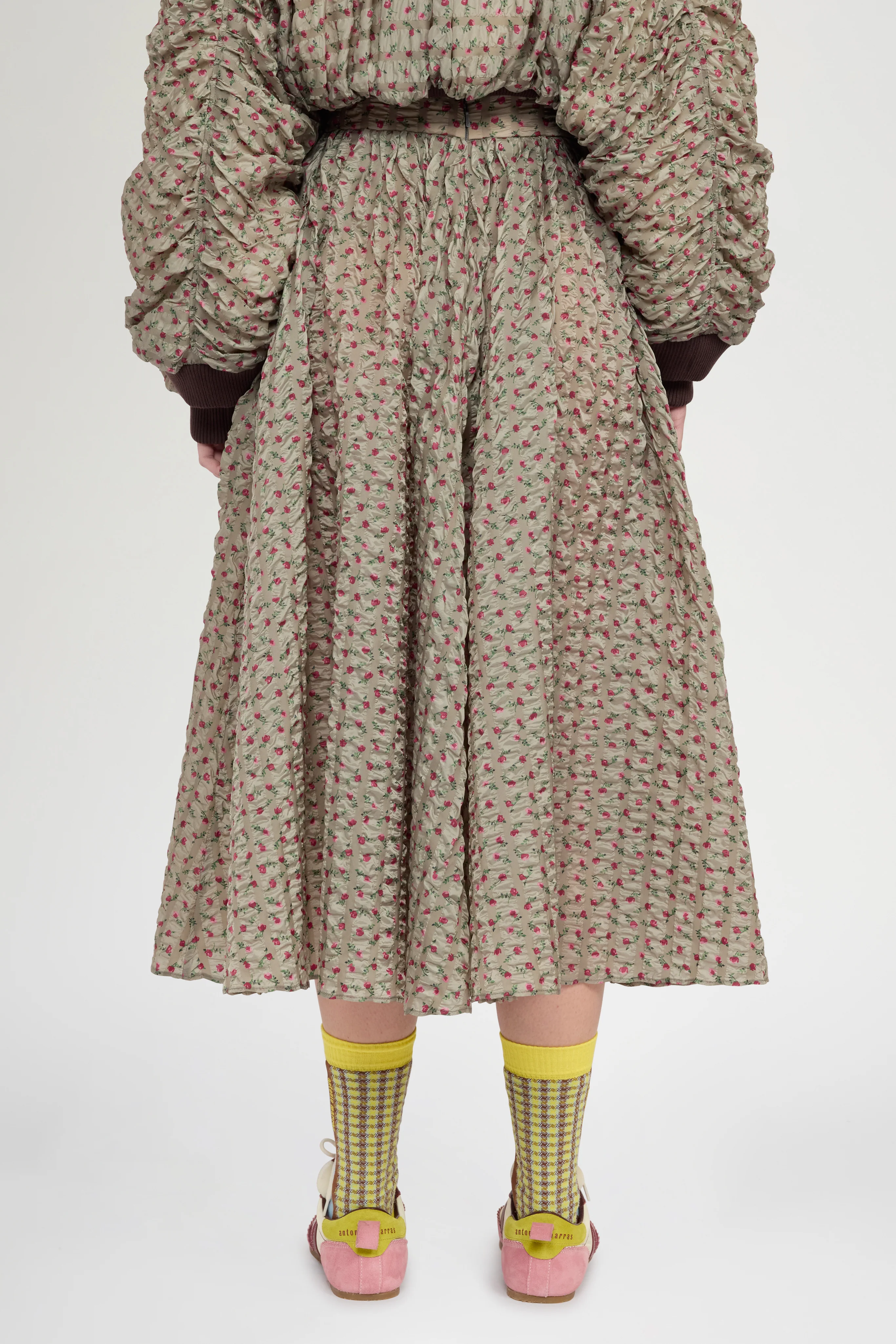 Flared Skirt in Embossed Printed Nylon - Image 2