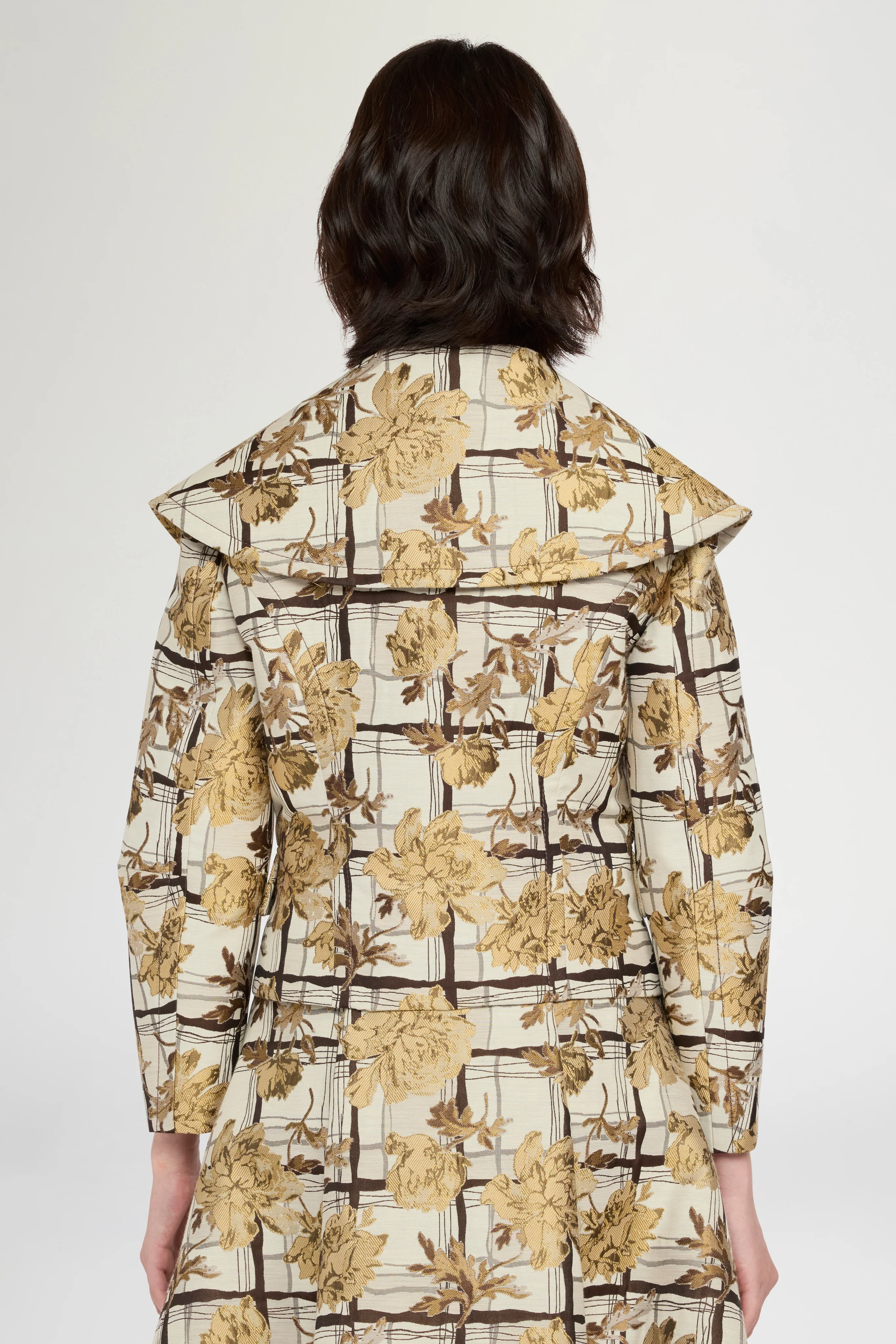 Floral Brocade Jacket with Maxi Lapel - Image 3