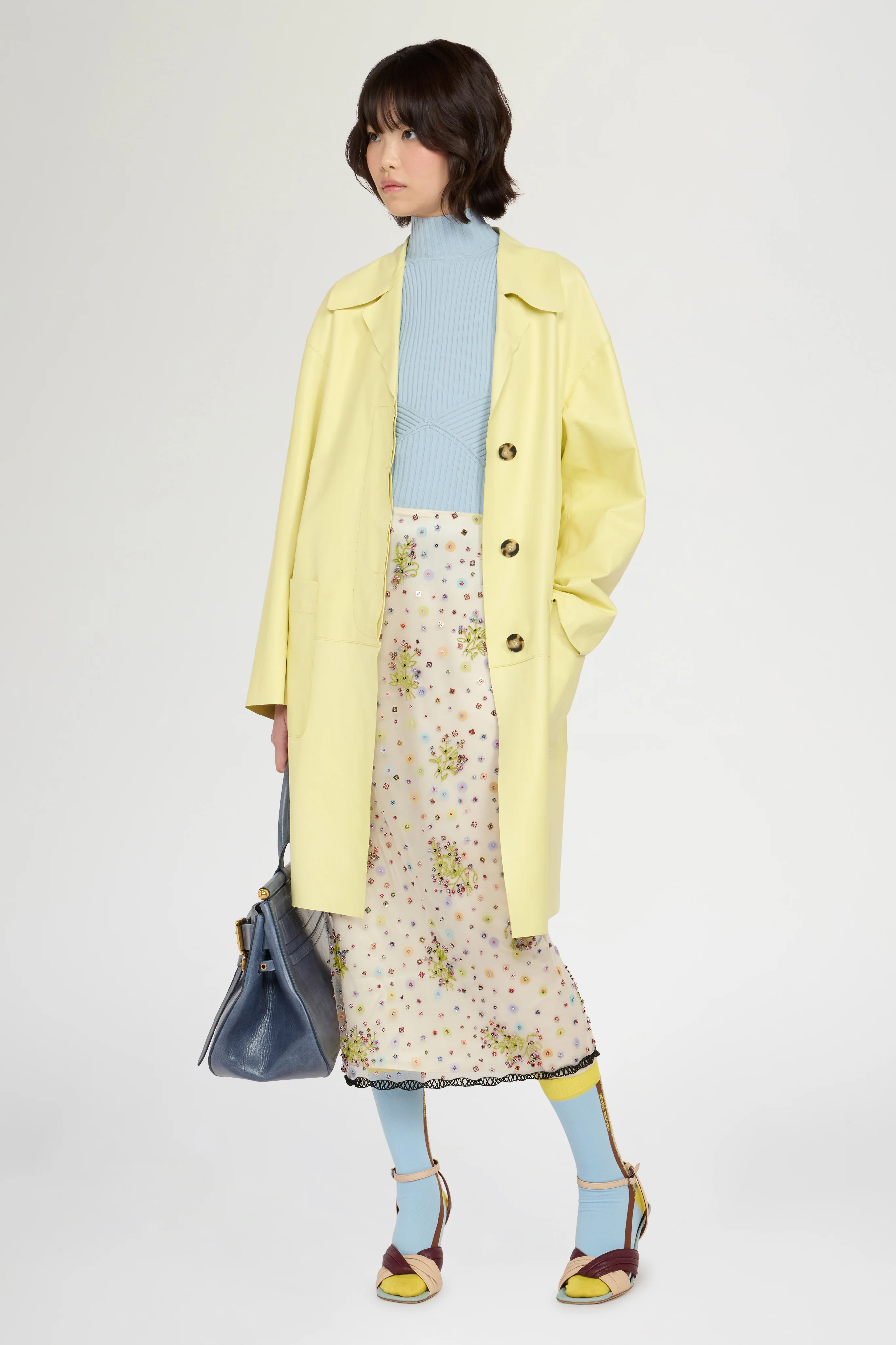 Floral Embroidered Pencil Skirt - Image 2