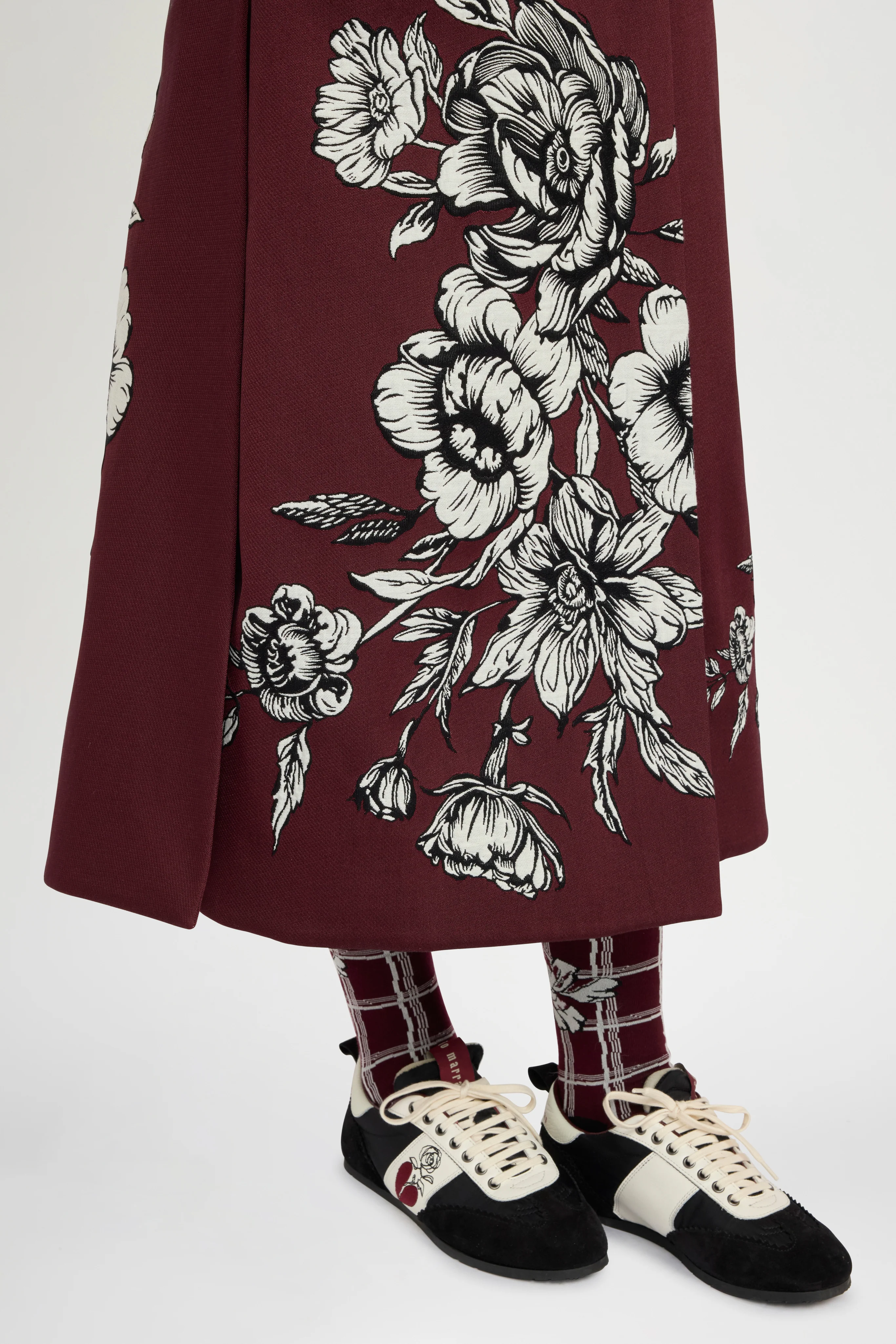 Floral Jacquard A-Line Skirt - Image 3