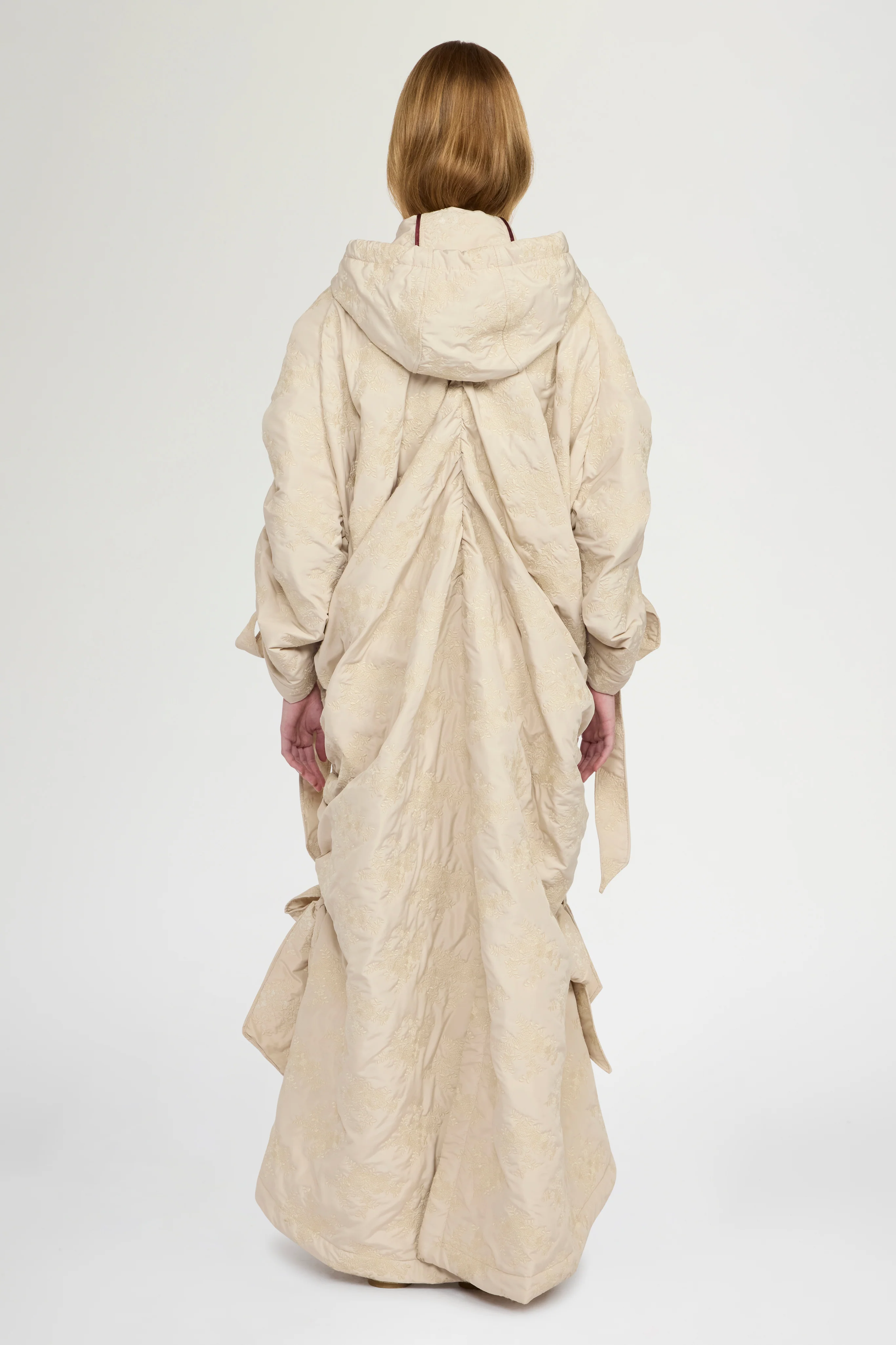 Long Padded Floral-Quilted Parka - Image 3