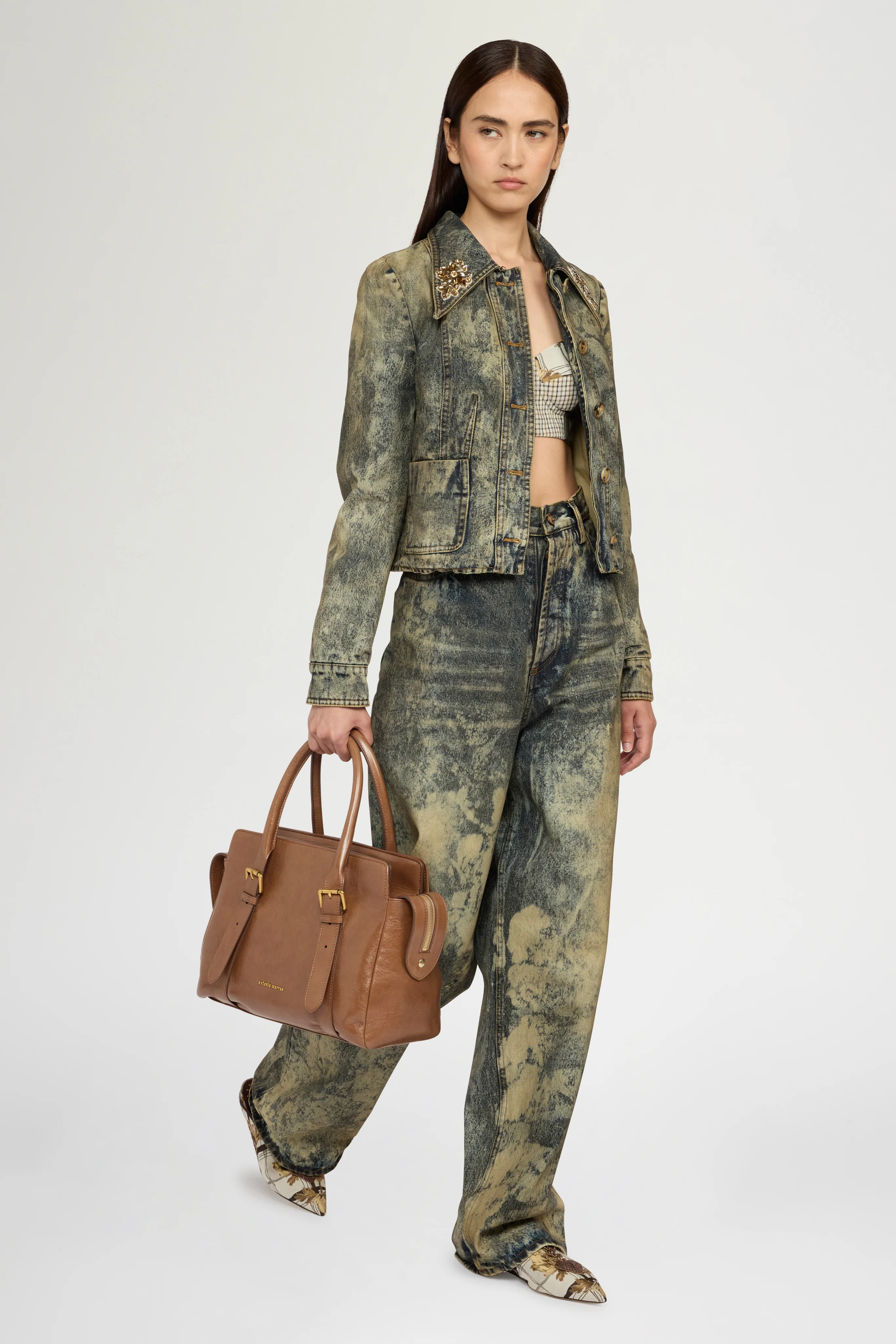 Mid-Rise Straight-Leg Denim Pants - Image 2
