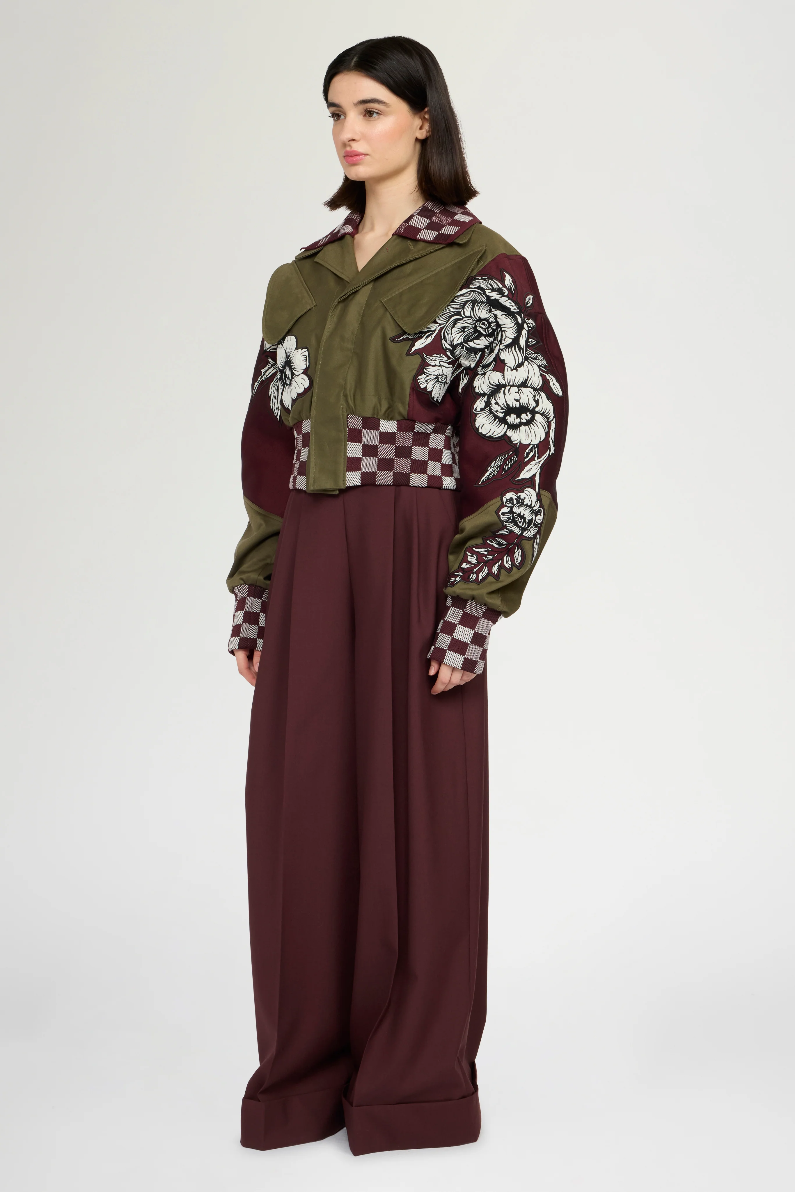 Parka Bomber with Floral Jacquard Details - Image 2