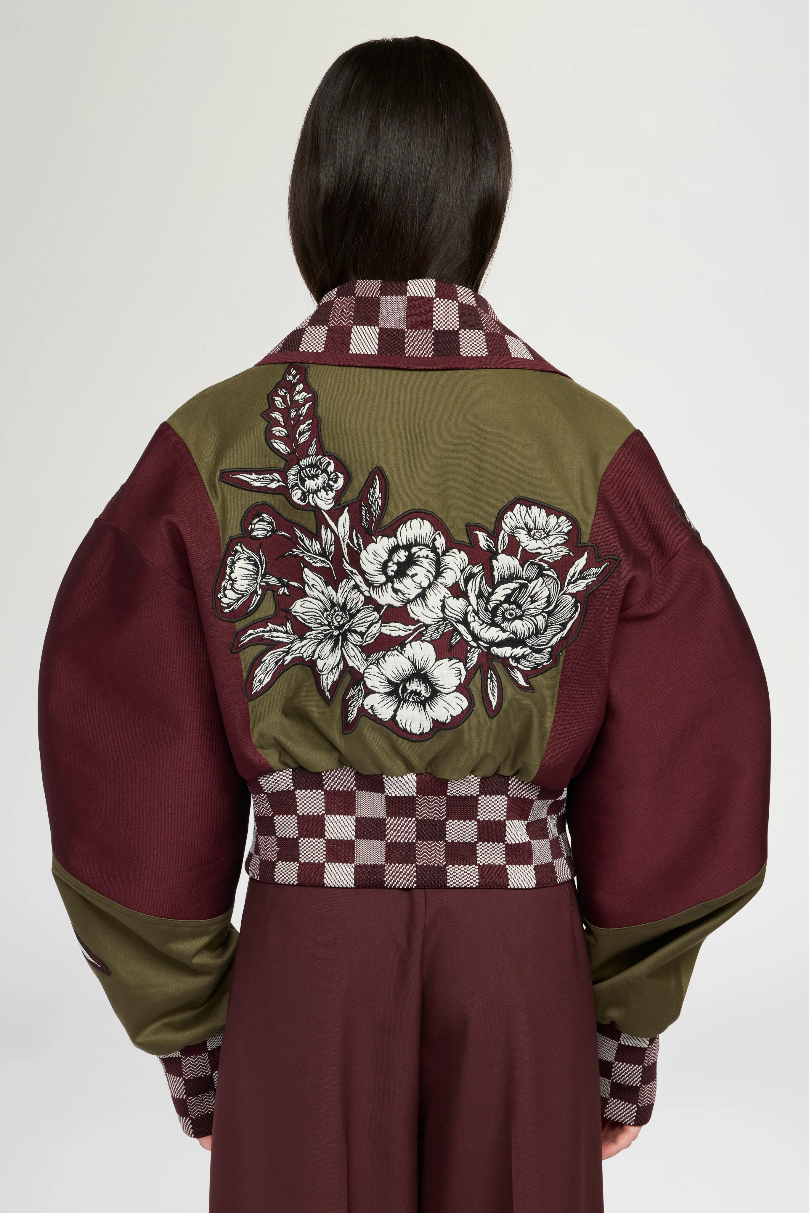 Parka Bomber with Floral Jacquard Details - Image 3