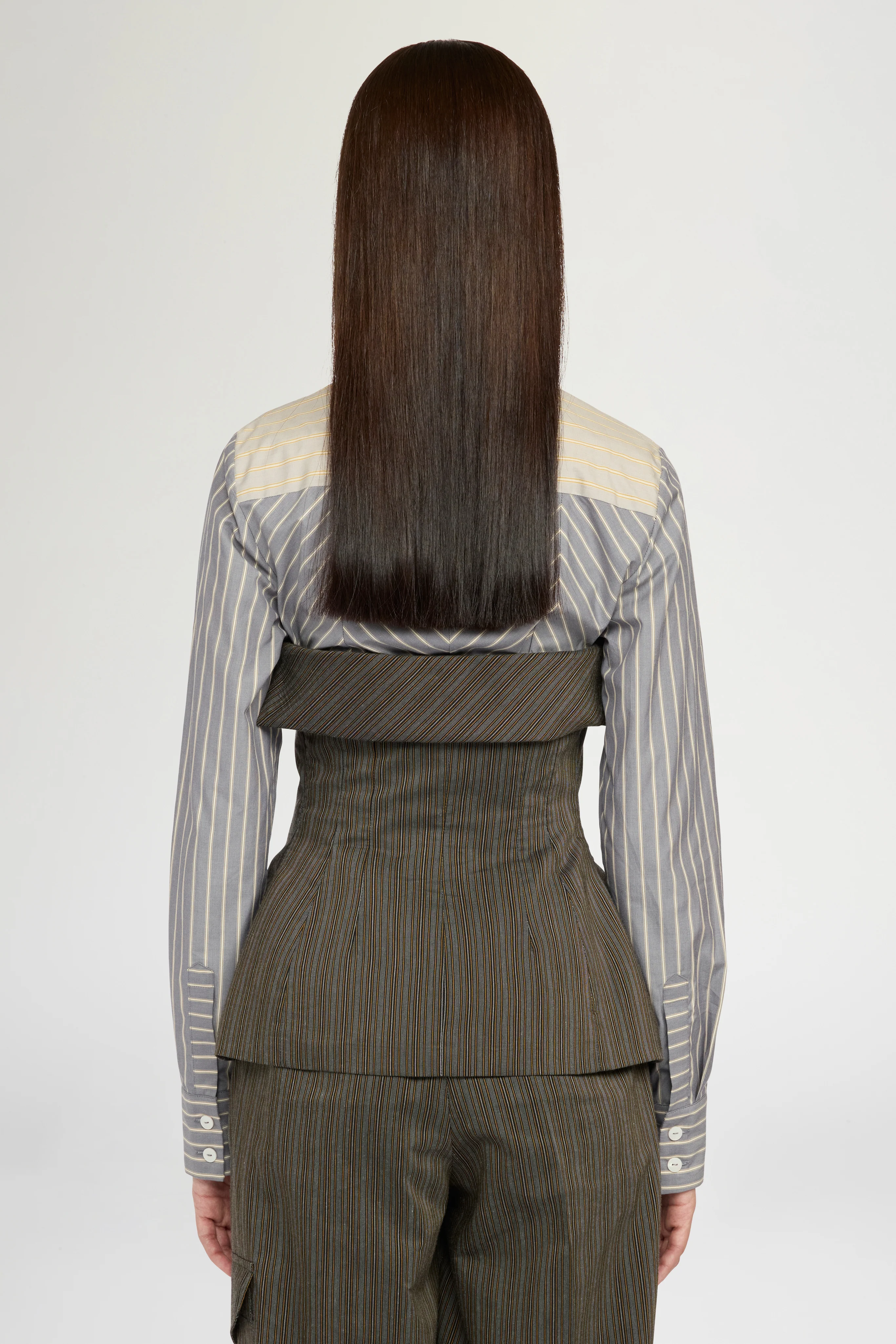 Pinstripe Jacquard Cotton Bustier - Image 3