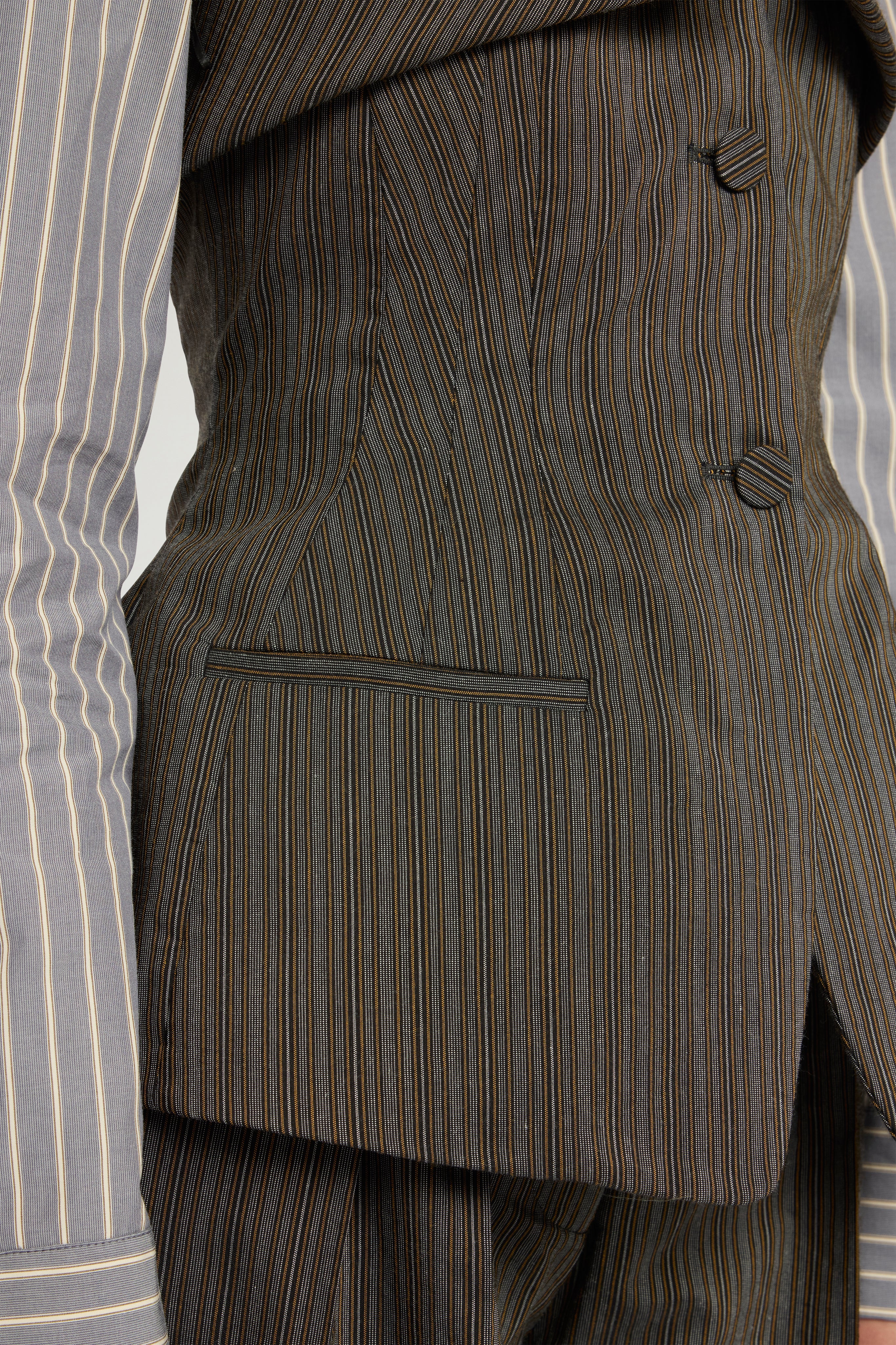 Pinstripe Jacquard Cotton Bustier - Image 4