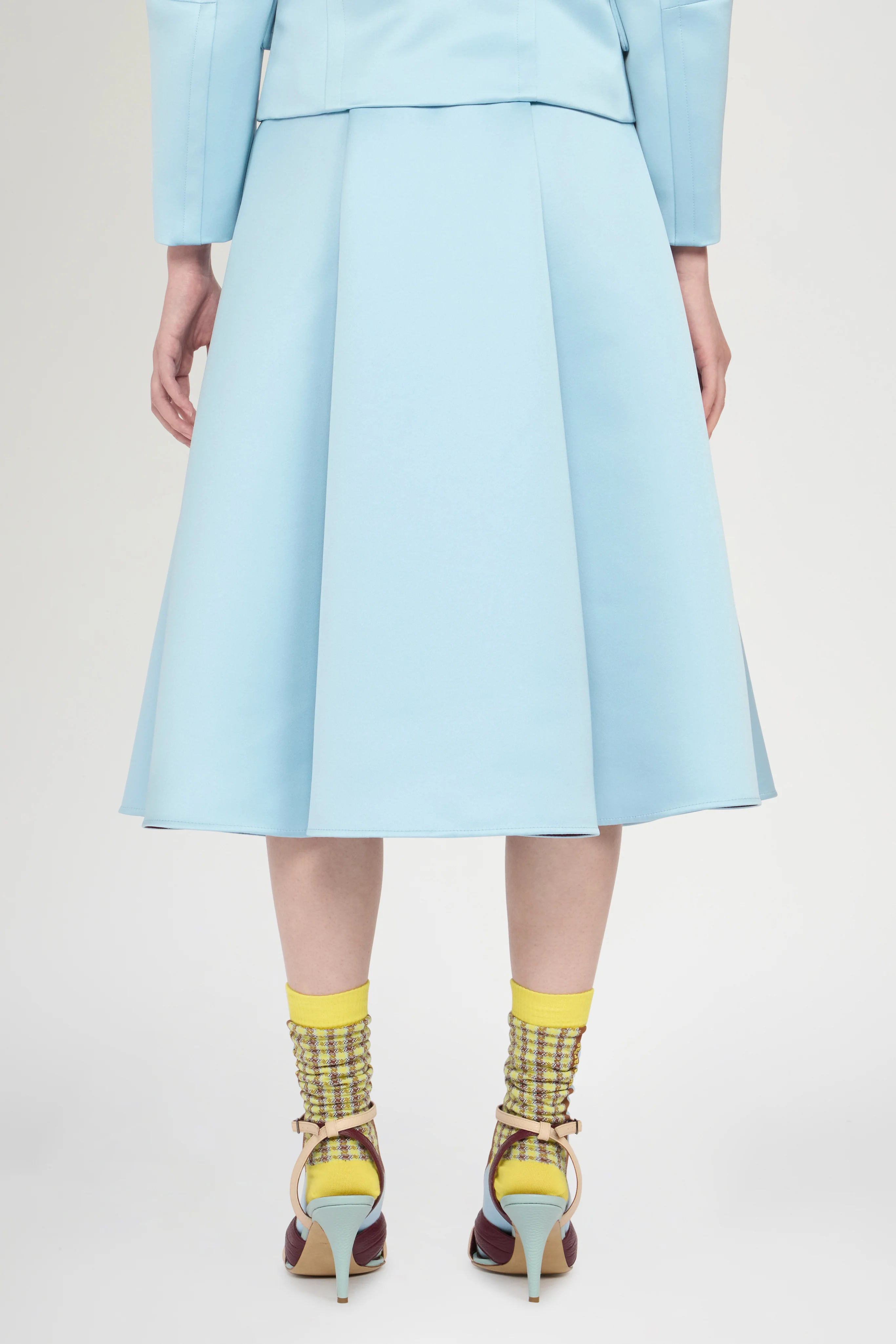 Pleated Midi Skirt with Central Panel - Image 3