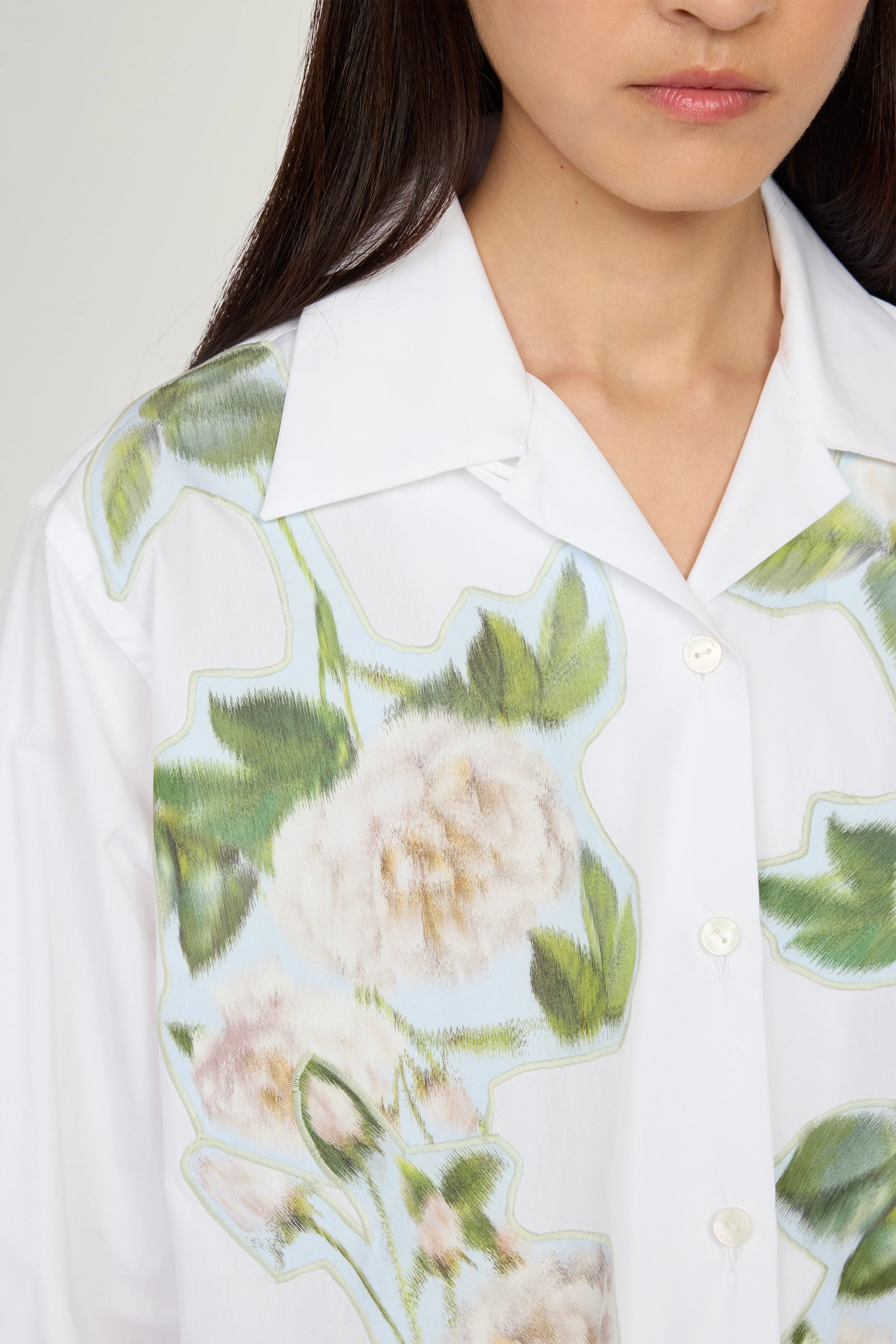 Robespierre Shirt with Chiné Floral Patches - Image 4