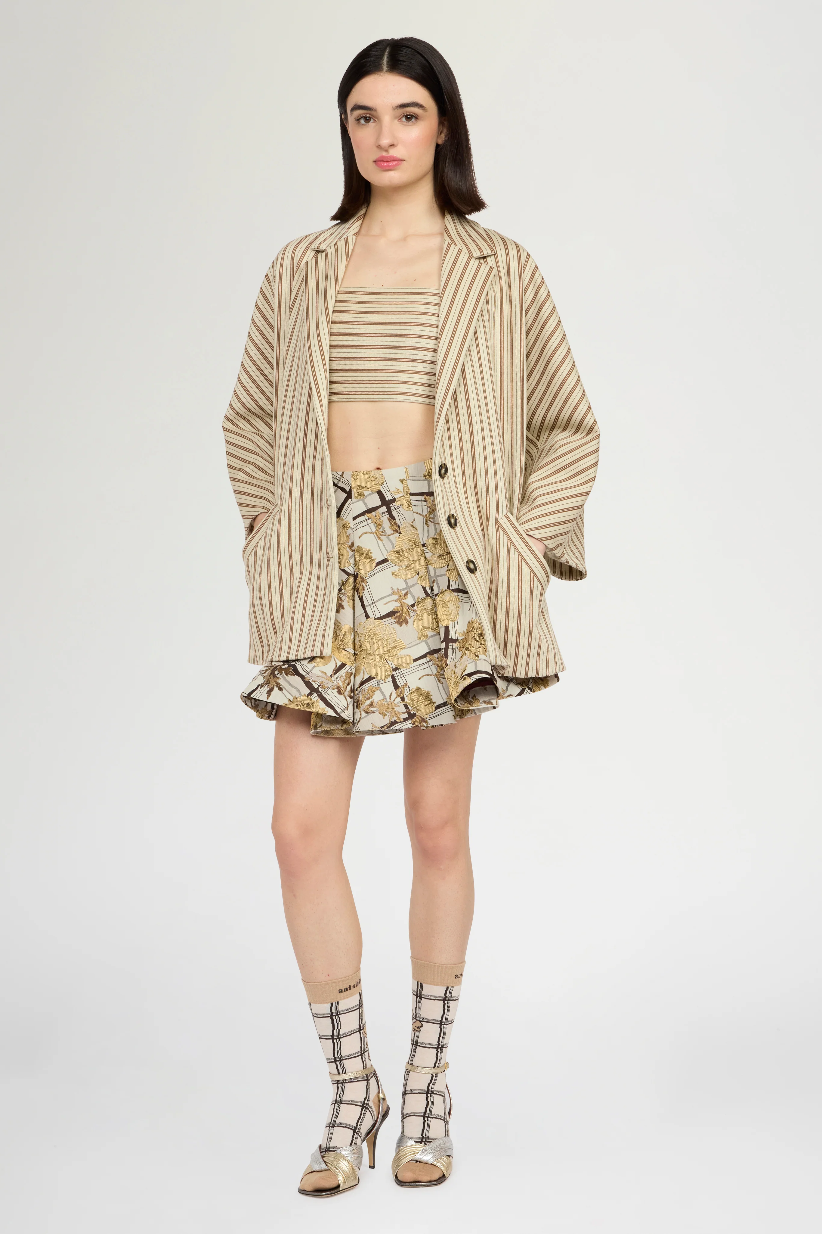 Striped Jersey Bandeau Top - Image 2