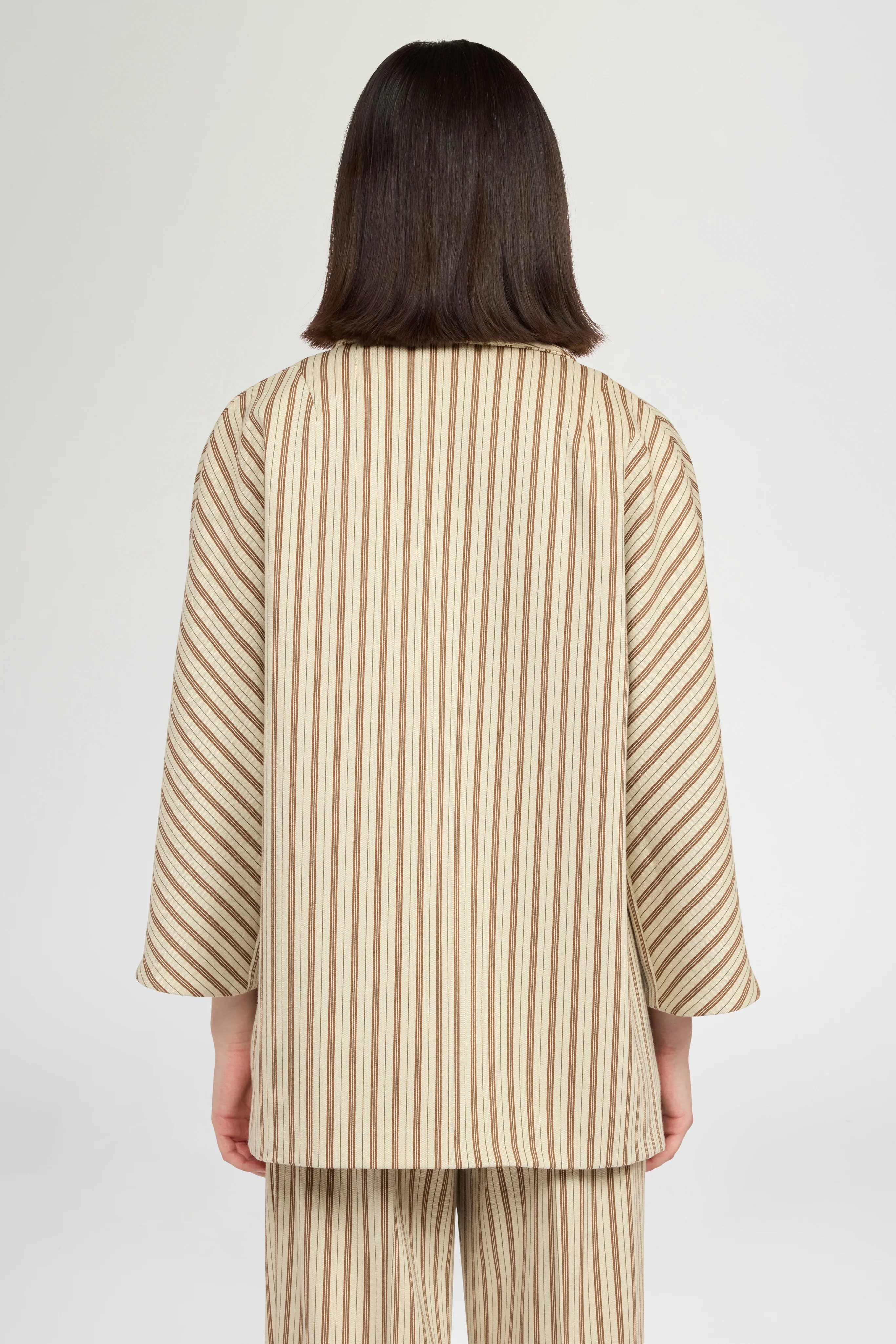 Single-Breasted Jersey Jacket with Stripes - Image 3