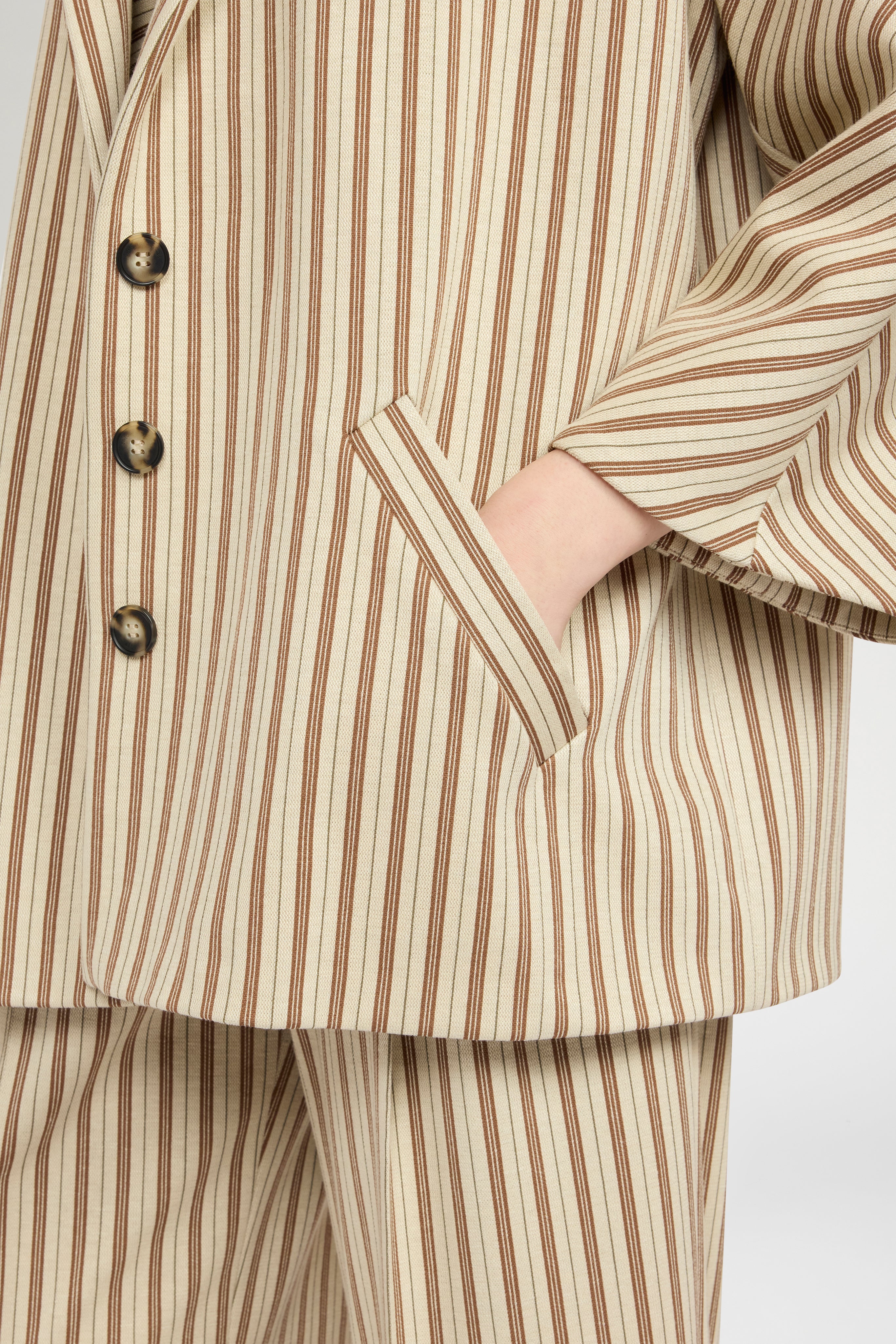 Single-Breasted Jersey Jacket with Stripes - Image 4