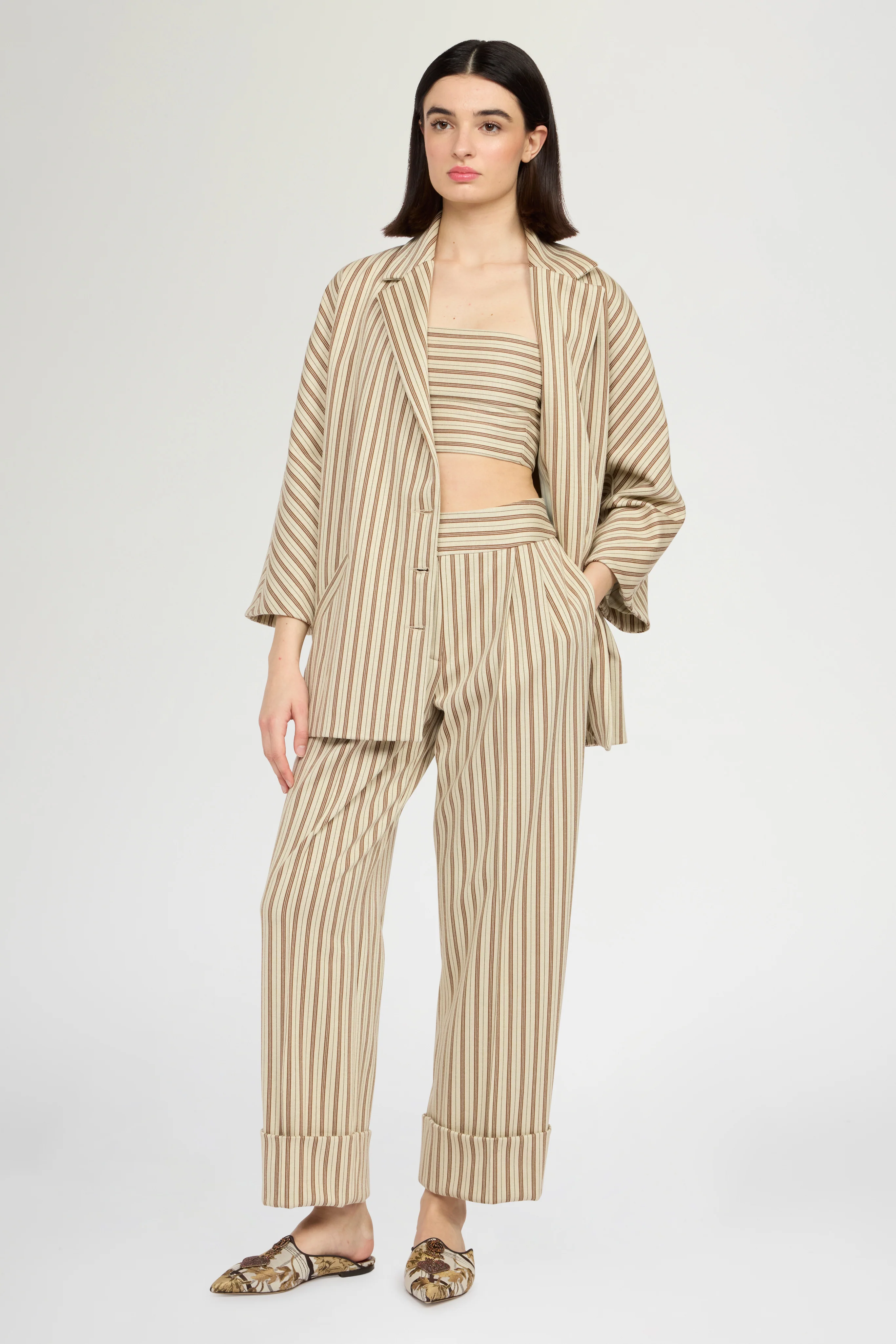 Striped Straight-Leg Pants - Image 2