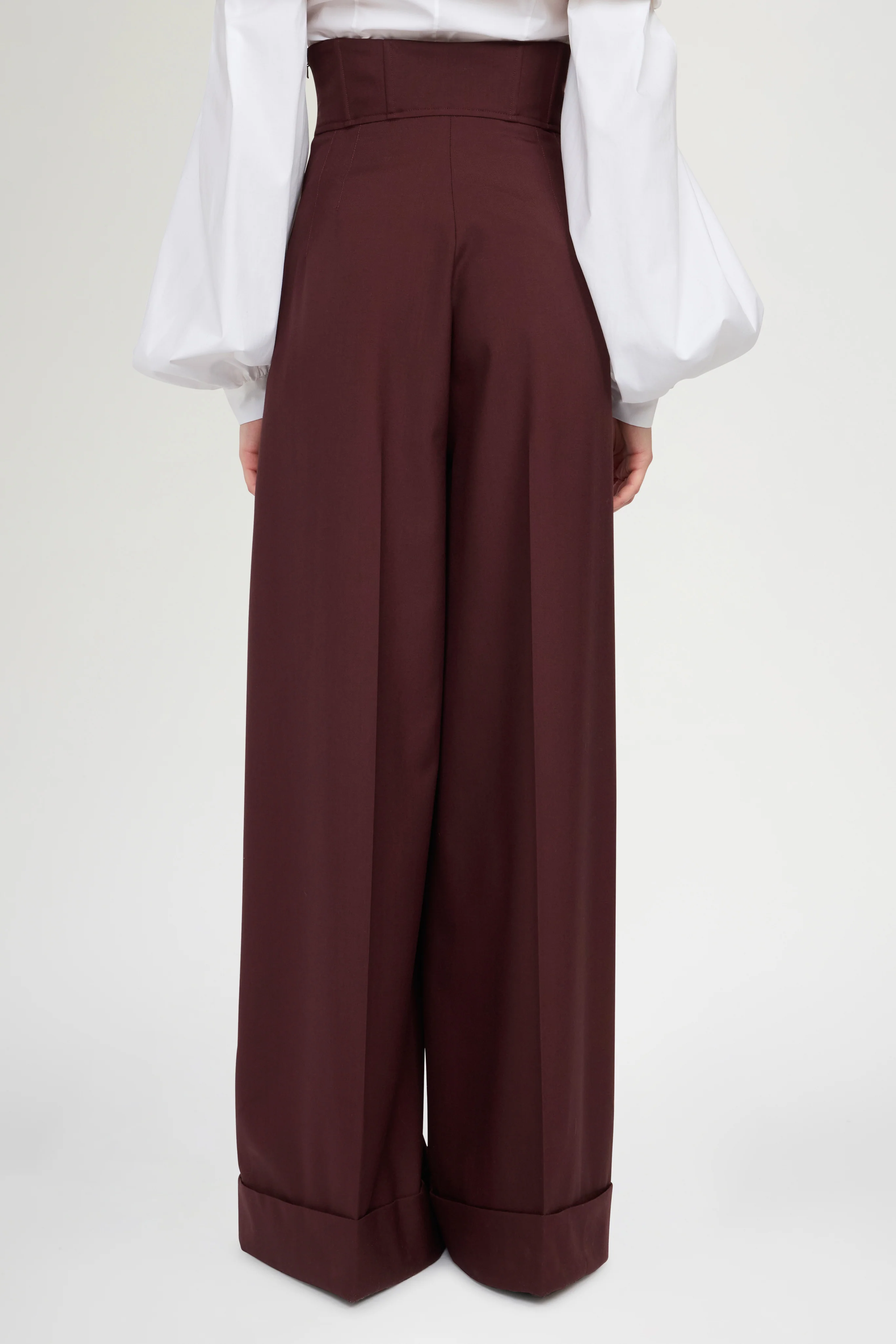 Wide-Leg Trousers With Corset Waist - Image 3