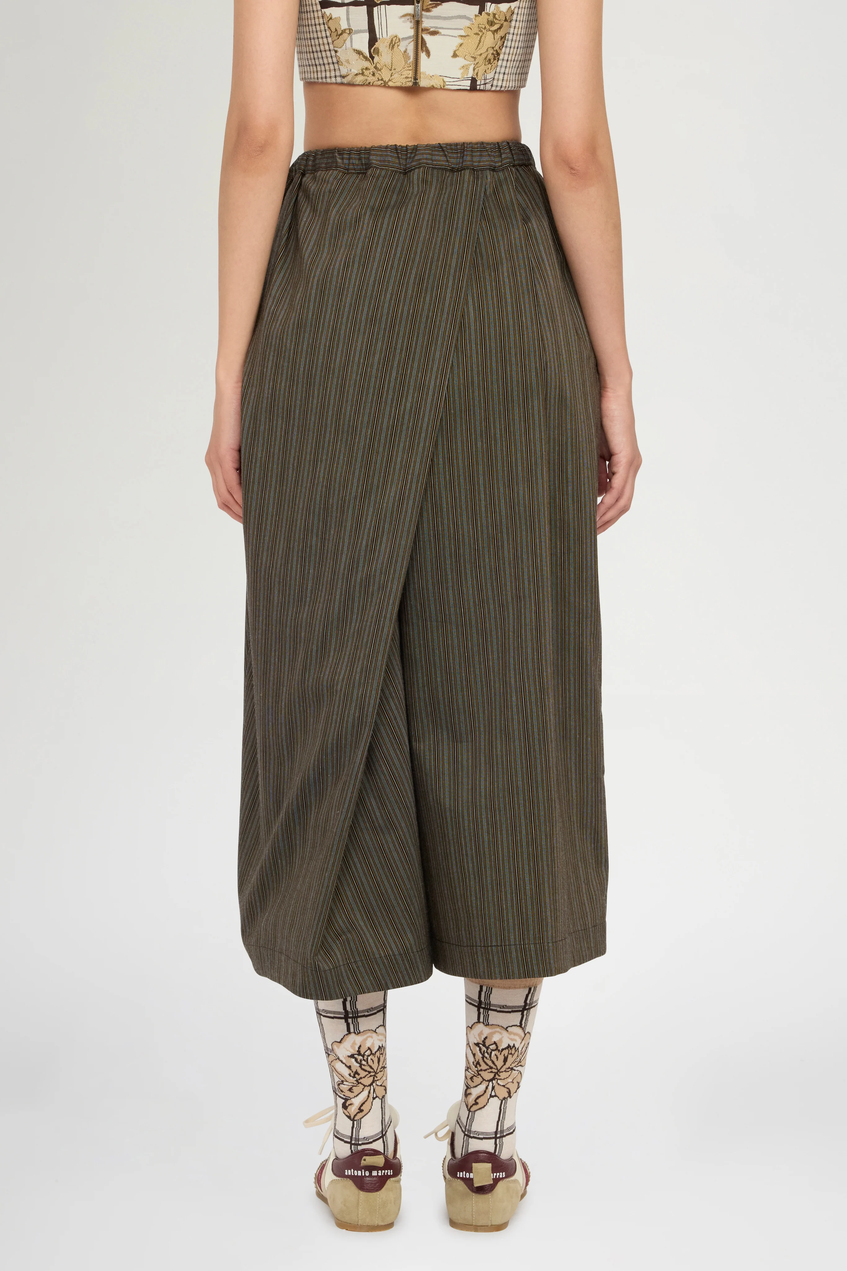 Wide Pinstripe Wrap Trousers - Image 3