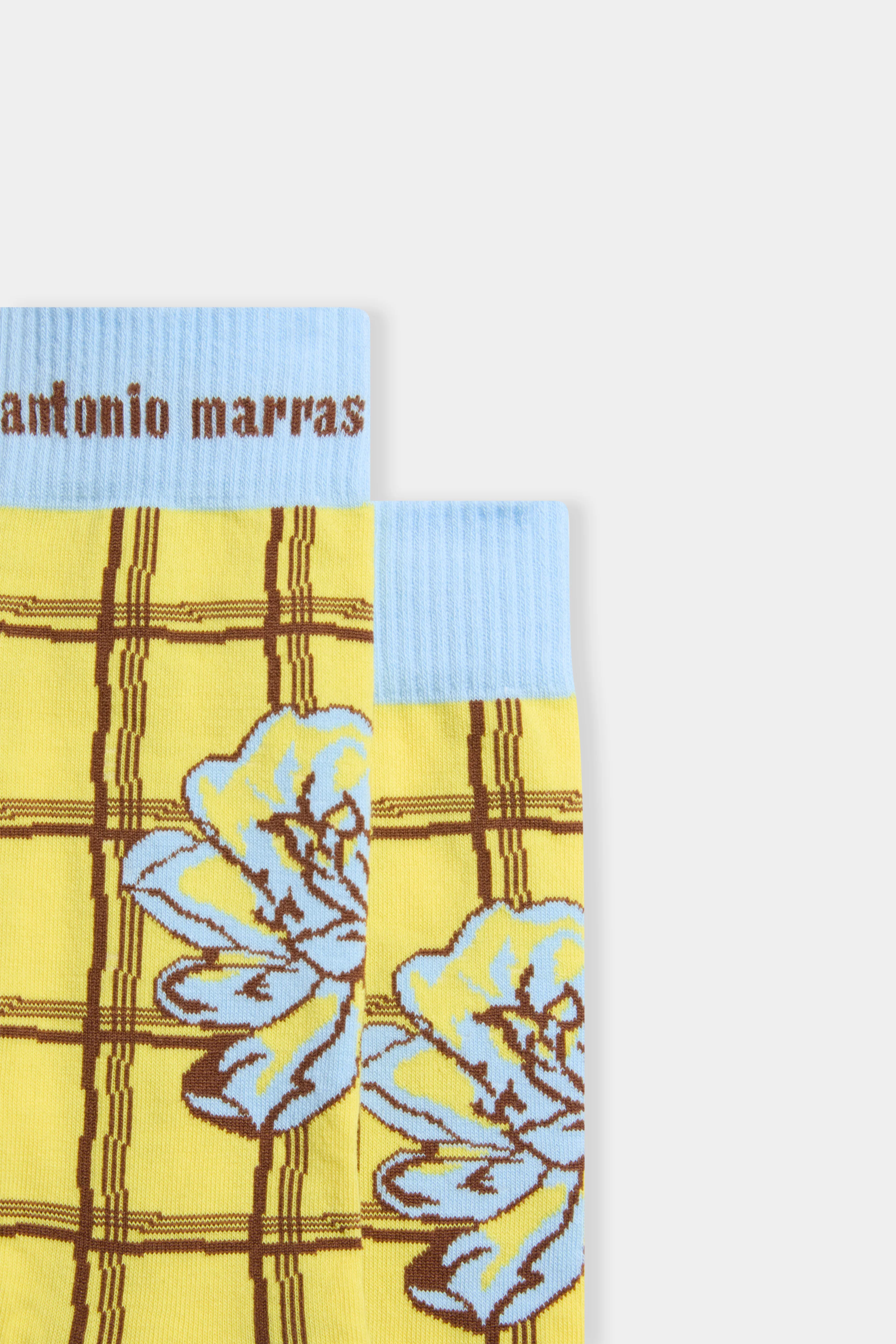 Yellow Check & Rose Socks - Image 2