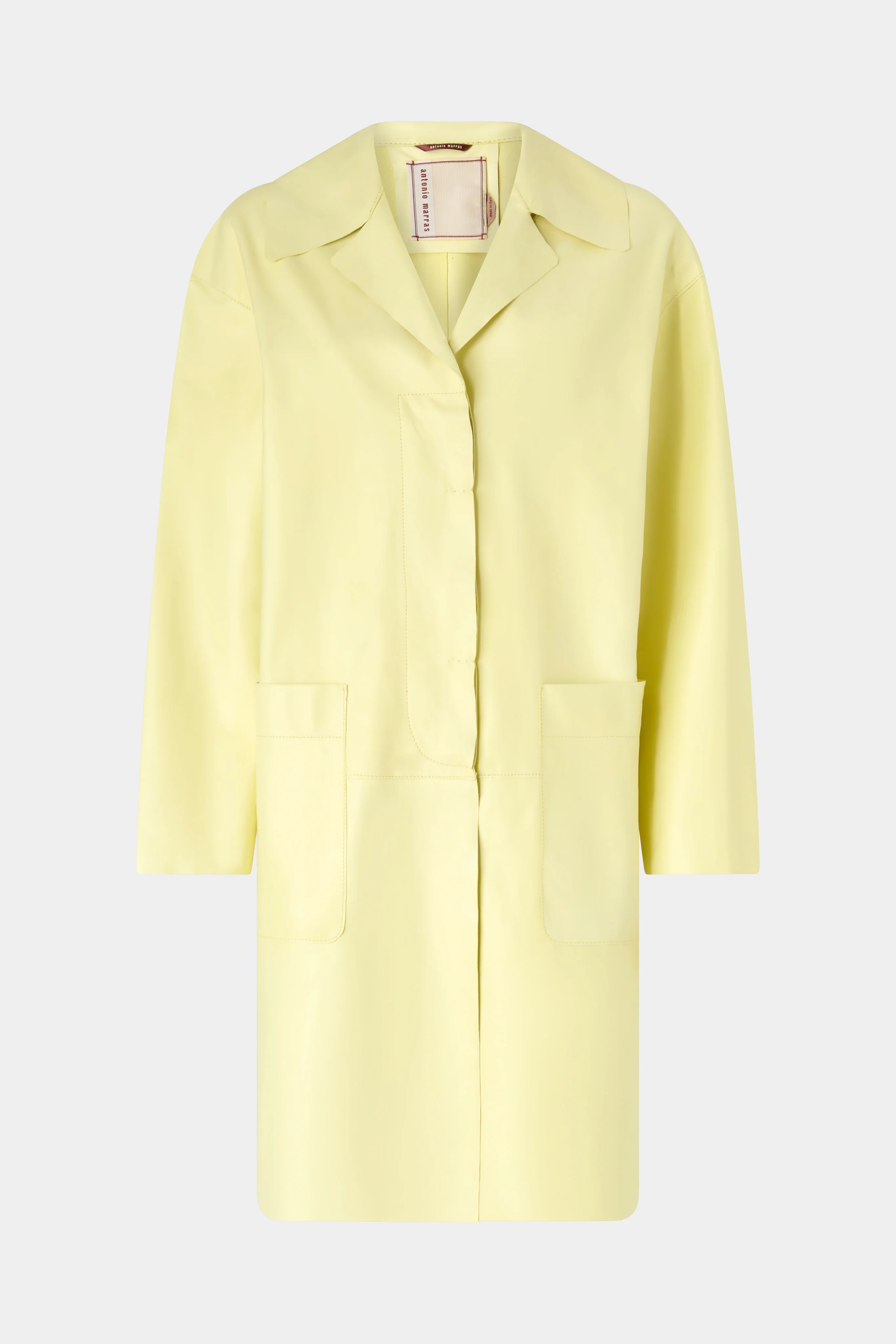 Unlined Leather Coat in Yellow