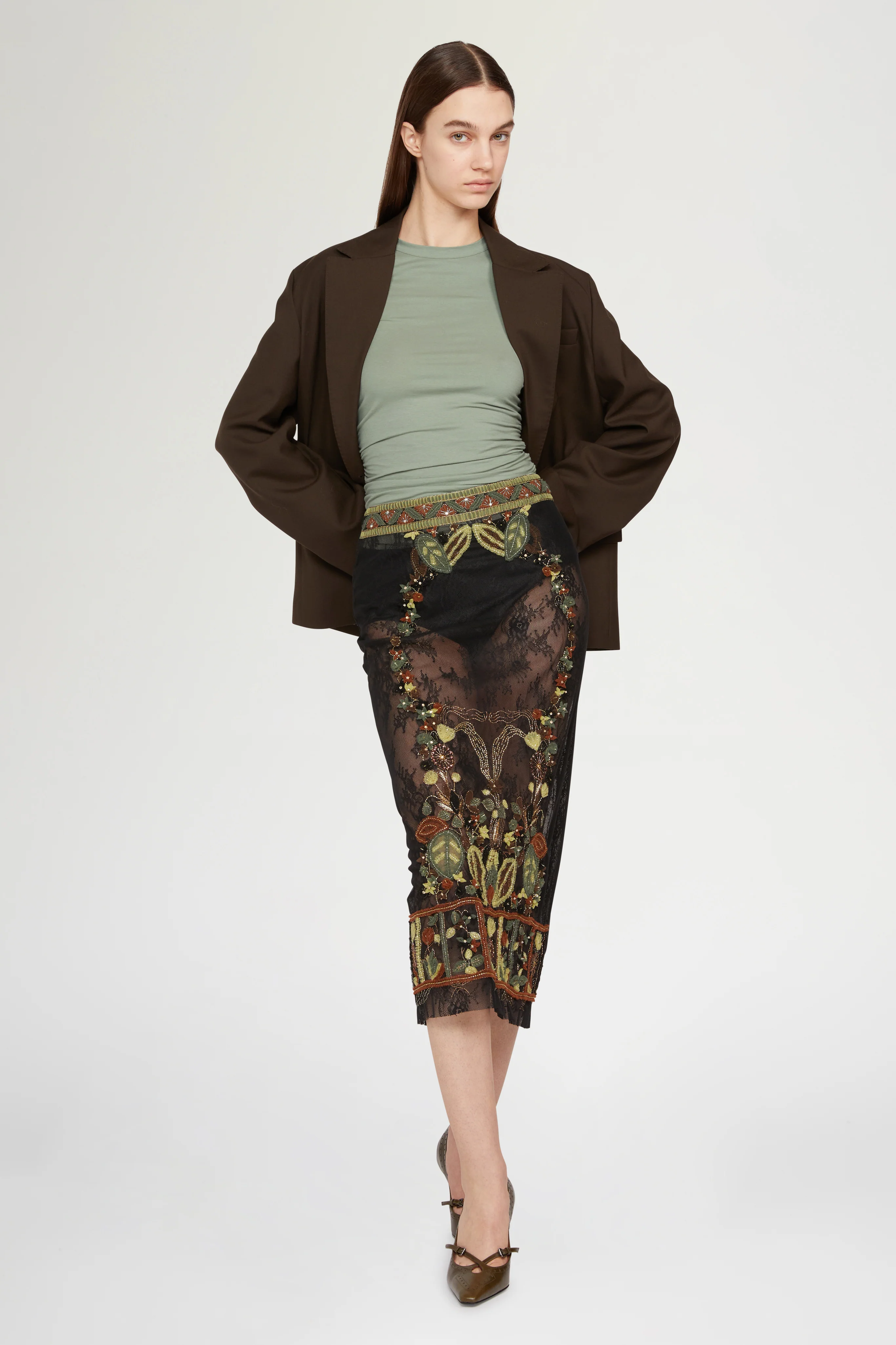 Sage Green Long-Sleeved Jersey Top - Image 2