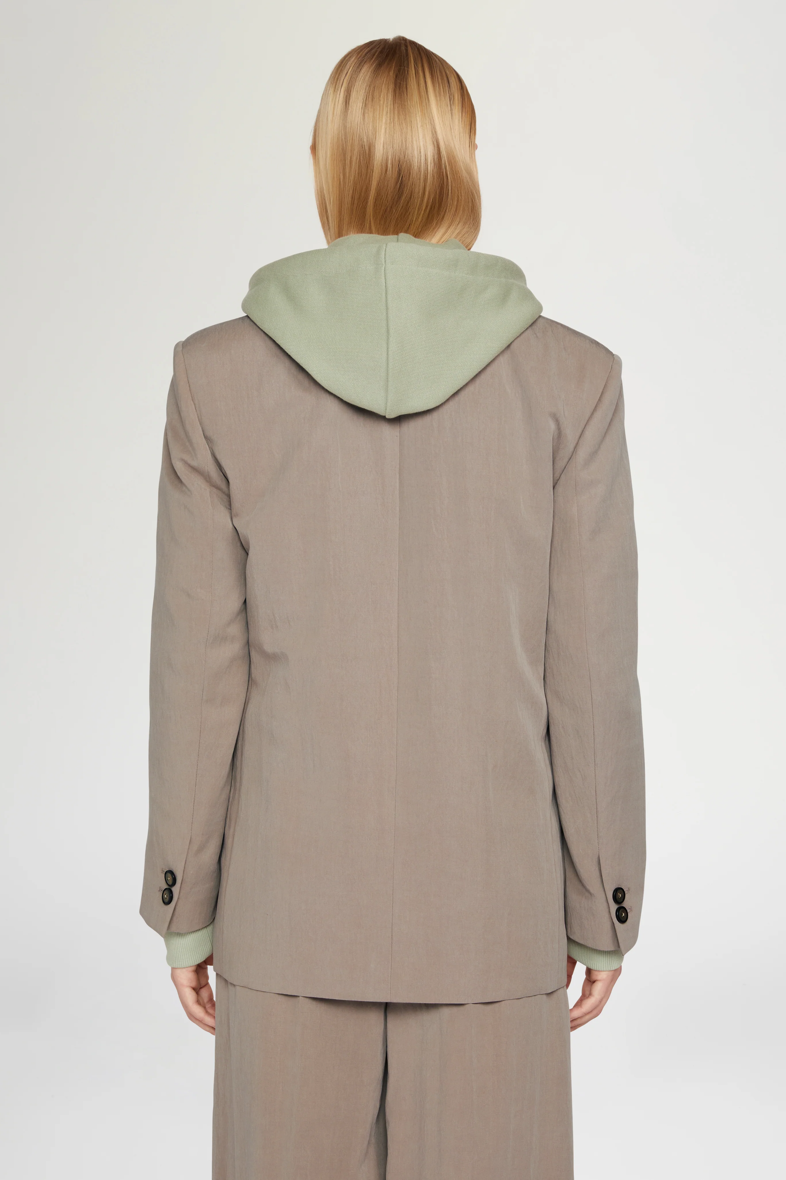 Taupe Single-Breasted Blazer - Image 3