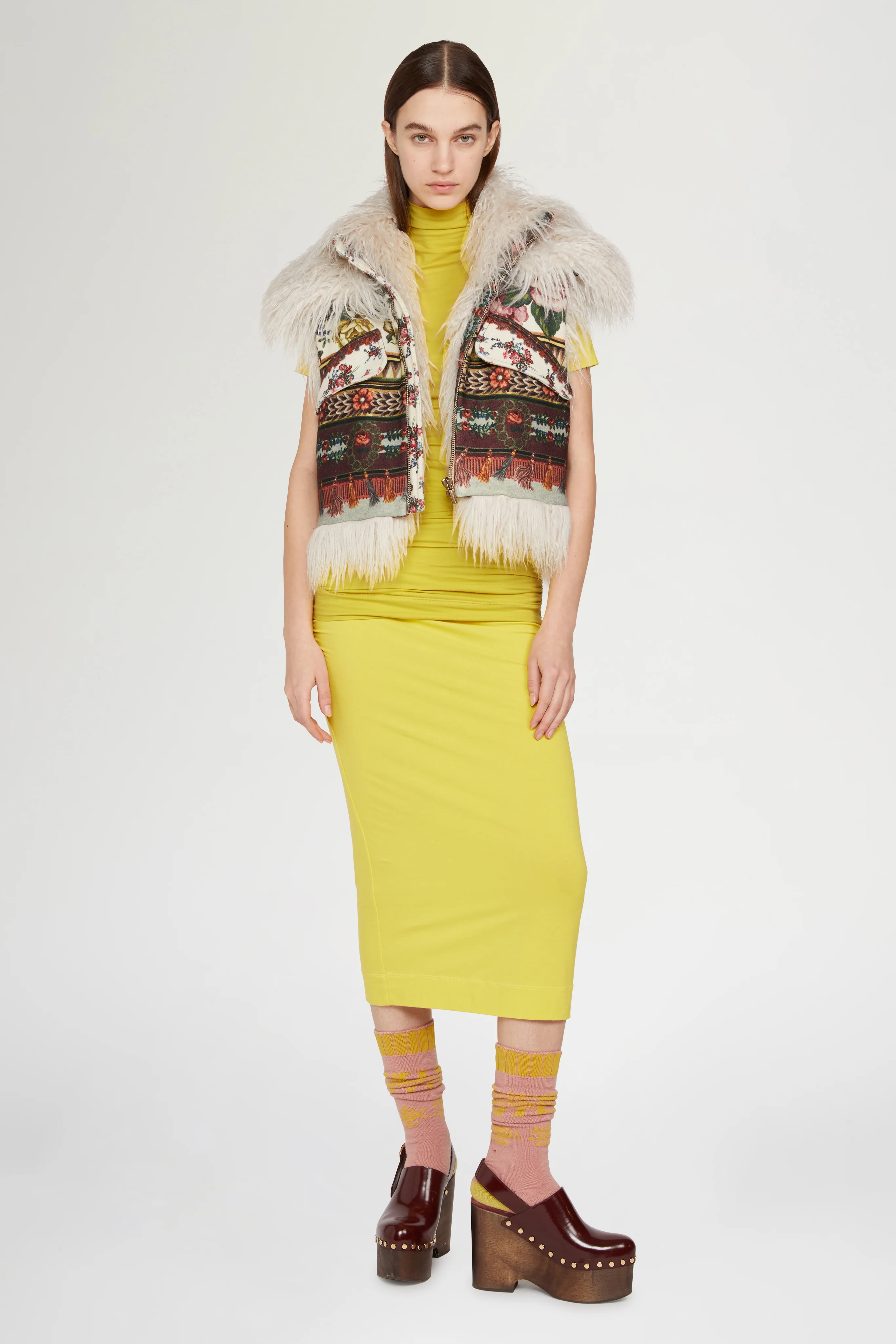 Yellow Jersey Turtleneck Top - Image 2