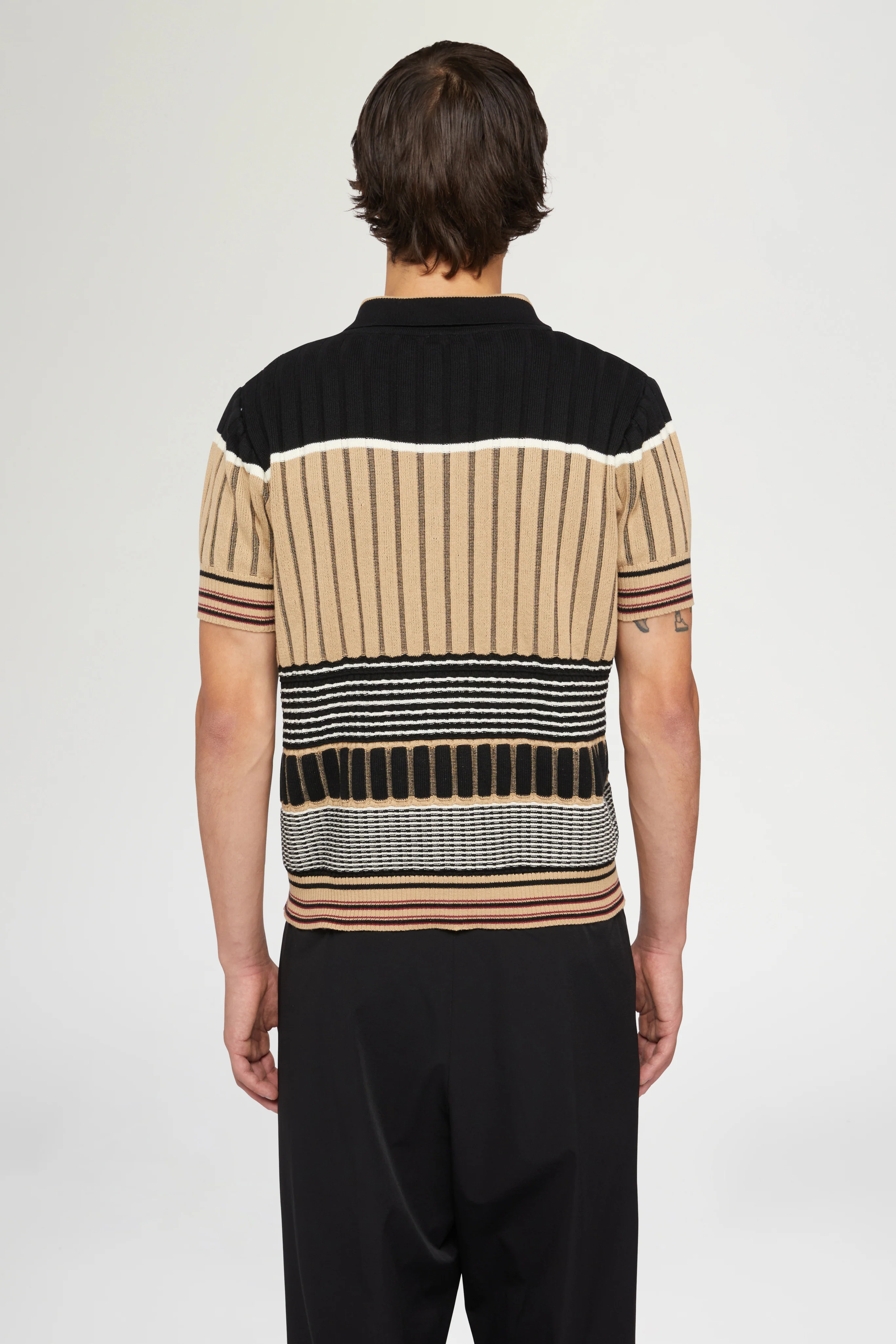 Beige & Black Knit Polo - Image 5