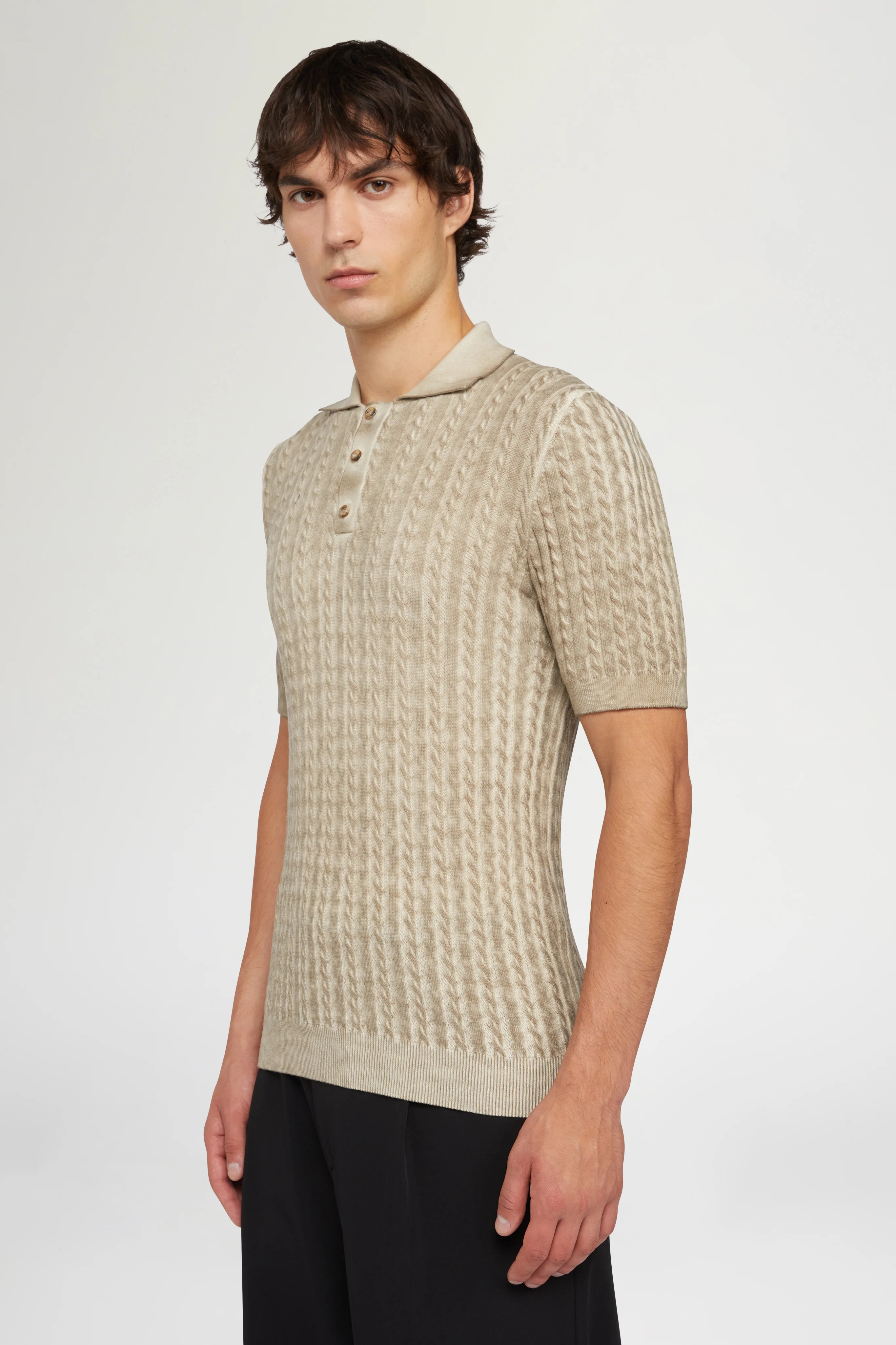 Beige Knit Polo - Image 4