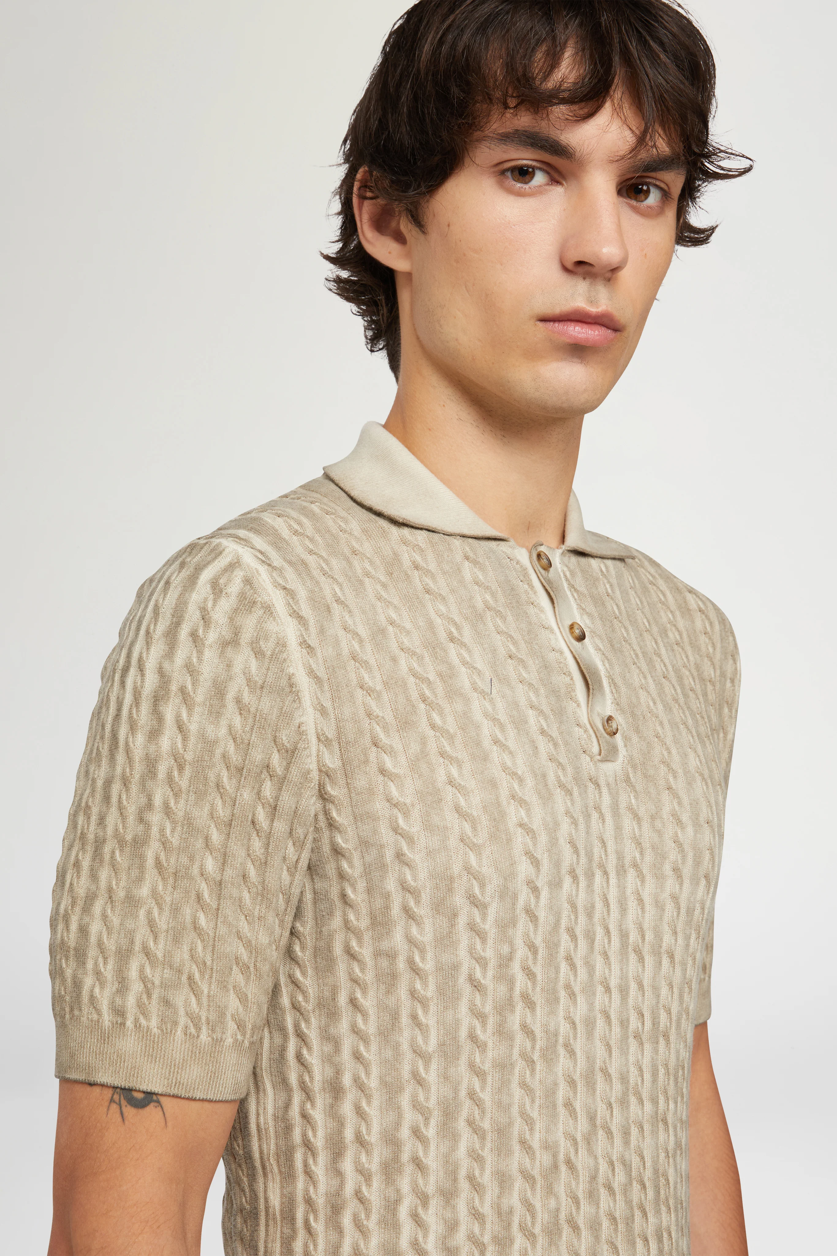 Beige Knit Polo - Image 6