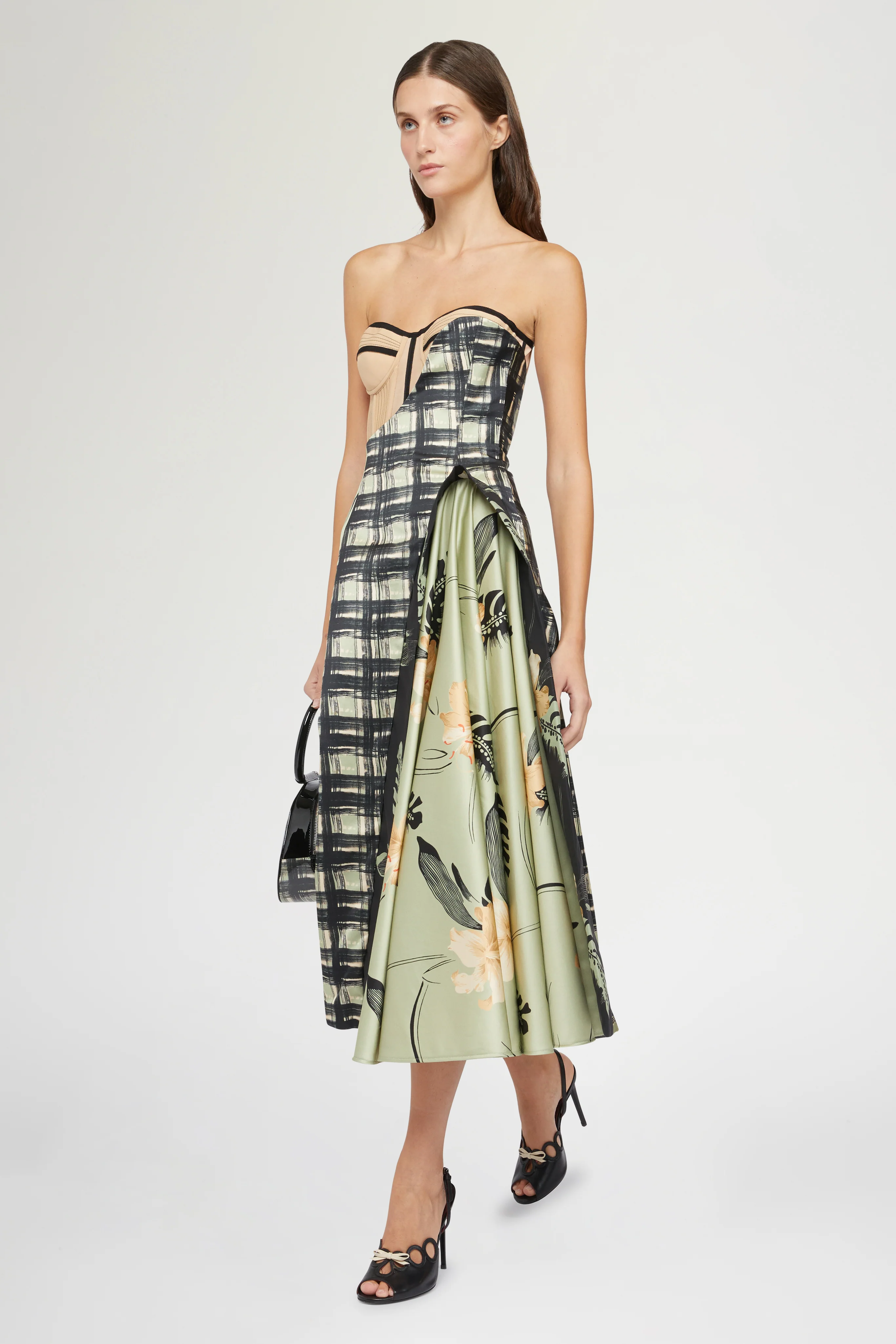 Bustier Dress Ibiscus Print - Image 2